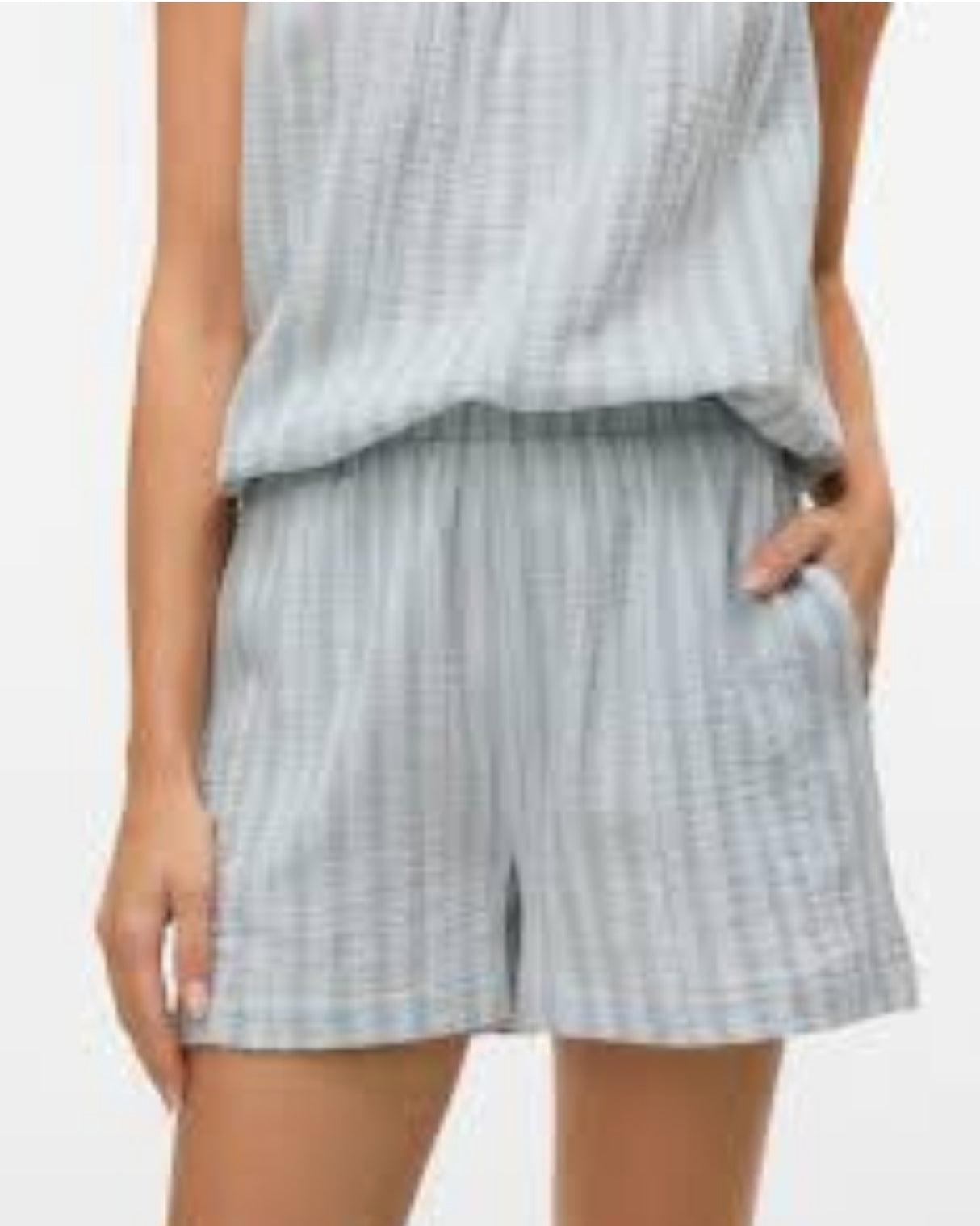 Grøn - Gray Mist - Vero Moda - Shorts - Striber - 10325861