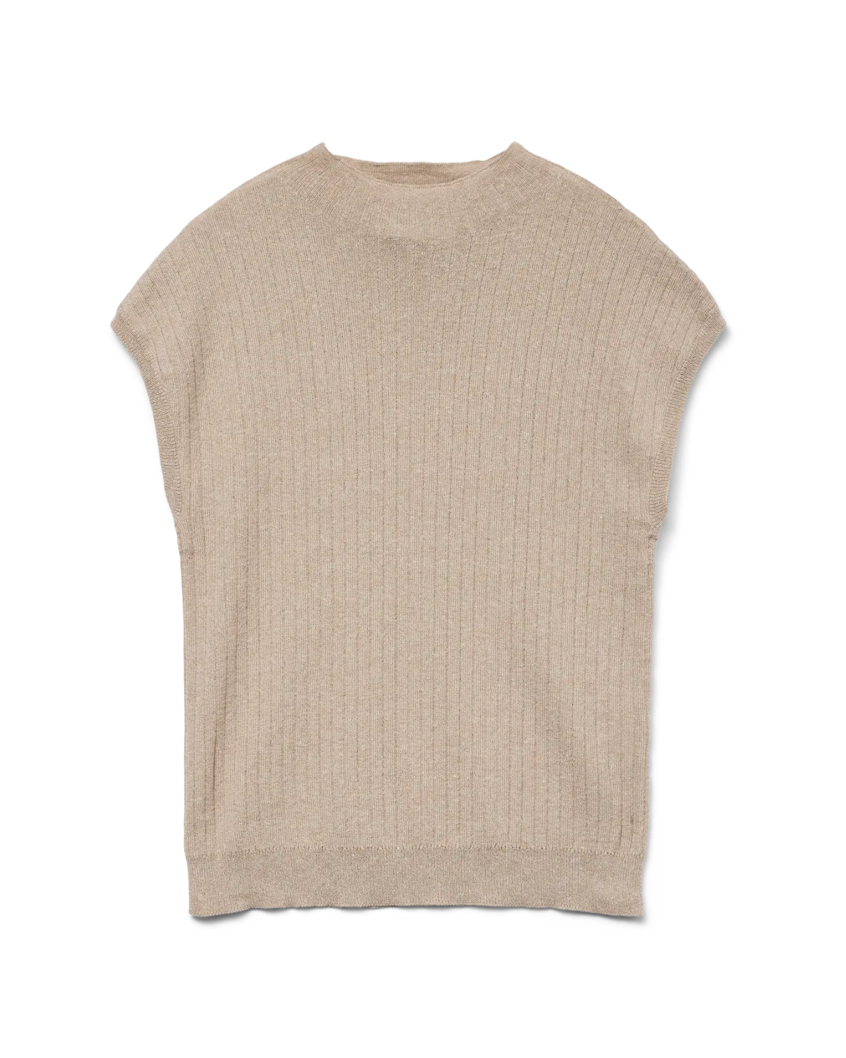 Sand - natural melange - Vero Moda - strik vest - 10331191