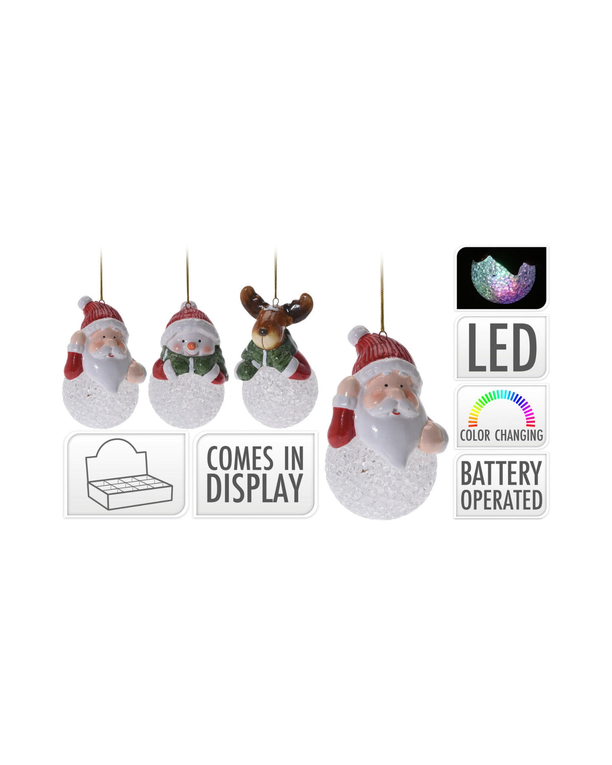 Julefigur med LED lys 1 stk