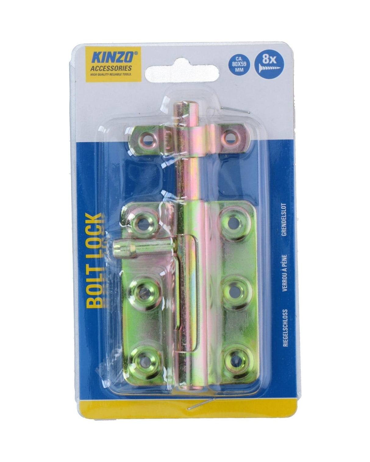 Skydelås med monterings skruer - fra KINZO