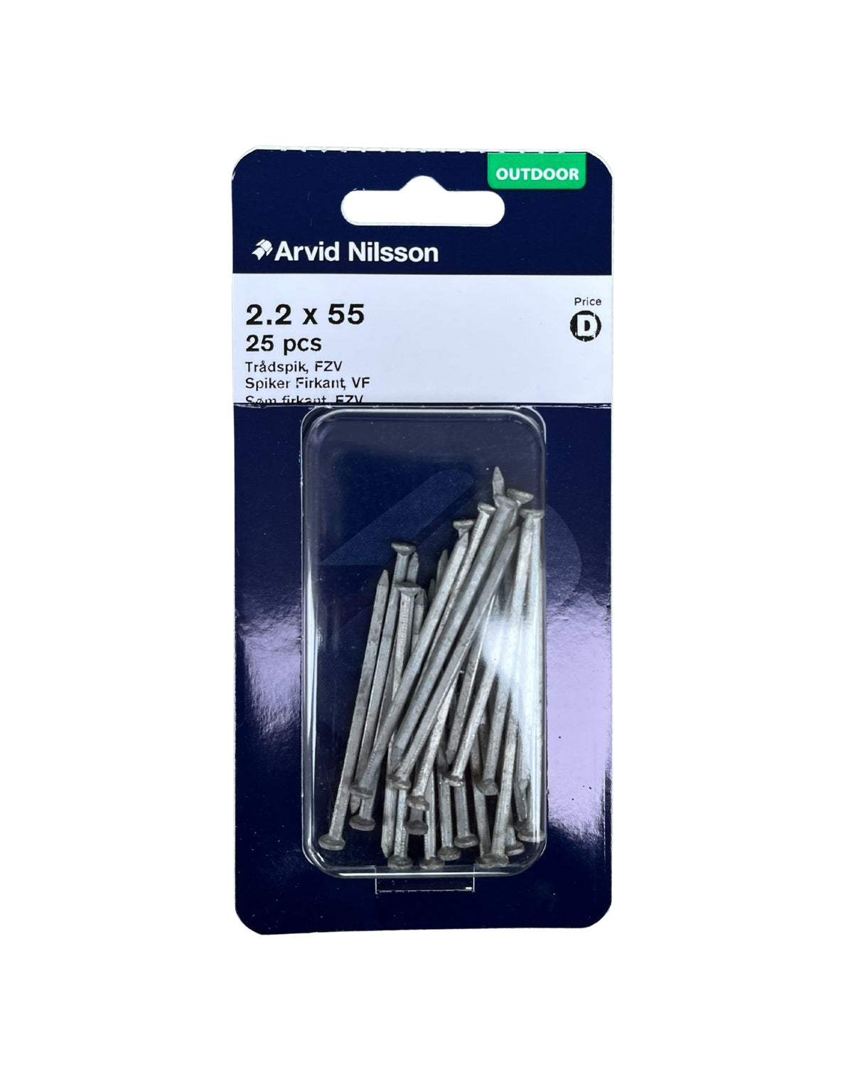 Søm firkant FZV 2.2 X 55 mm 25 Stk