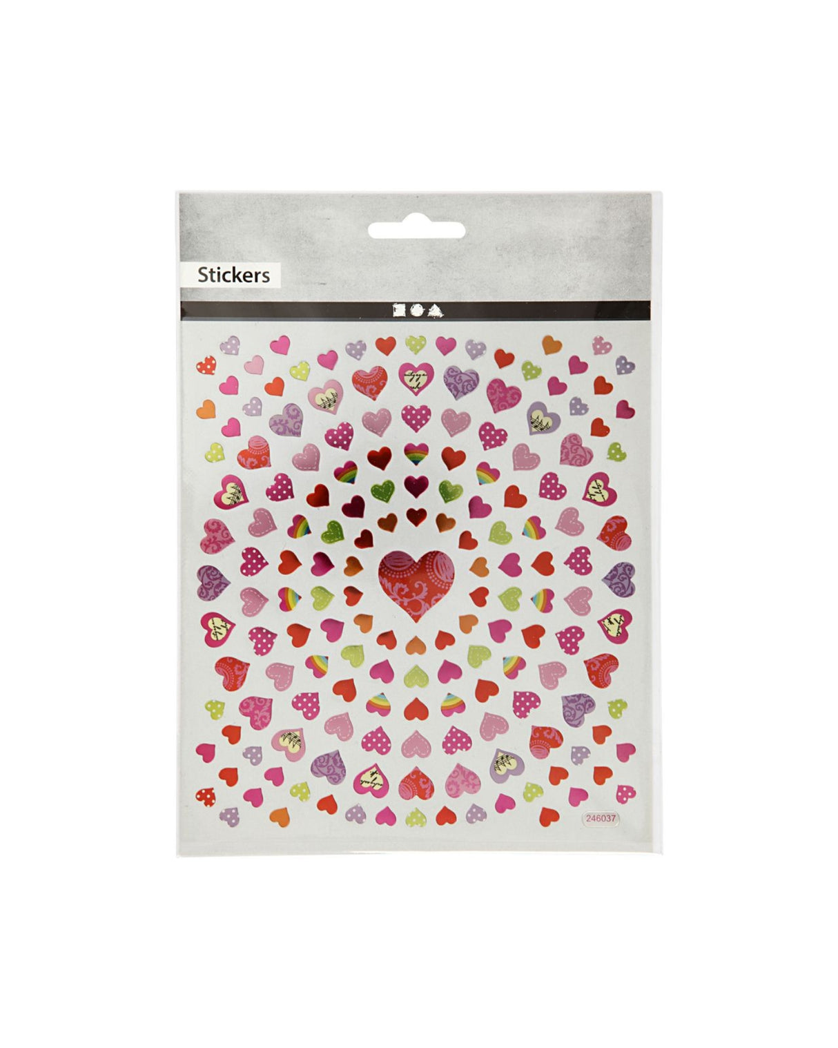 Stickers 1 Ark - små hjerter 15x16,5 cm