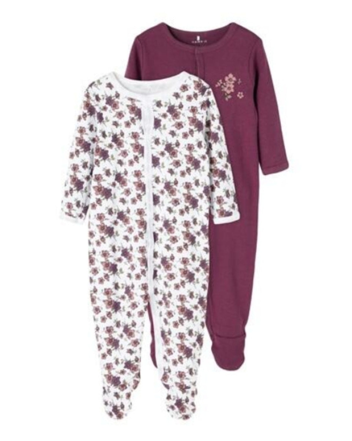 Lilla name it 2-pack jumpsuit med blomster - 13192804