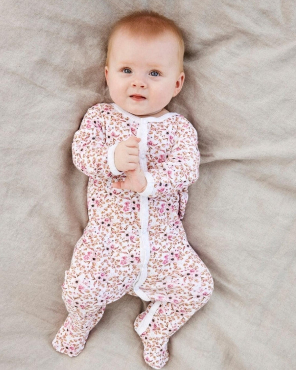 Rose wine/hvid Name it 2-pack jumpsuit med blomster (med fødder, med knapper) - 13198635