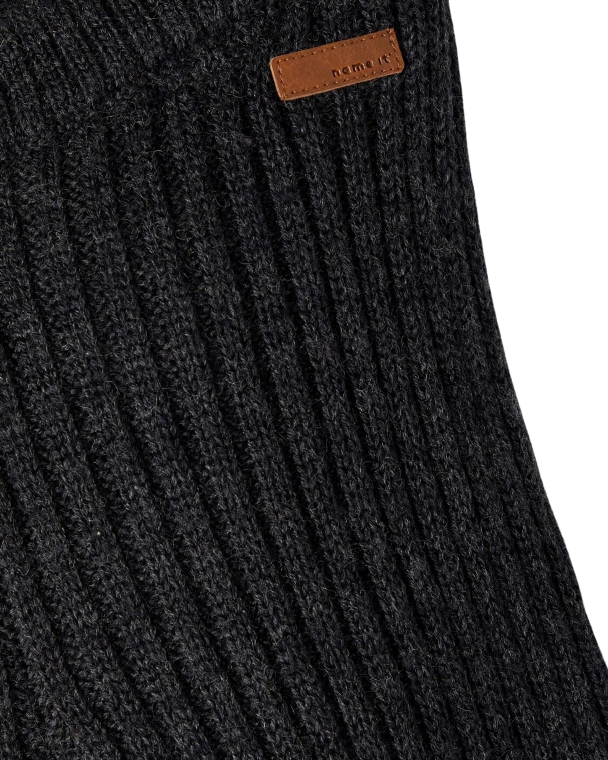 Dark grey Name it knitted merino wool trousers in rib - 13199580