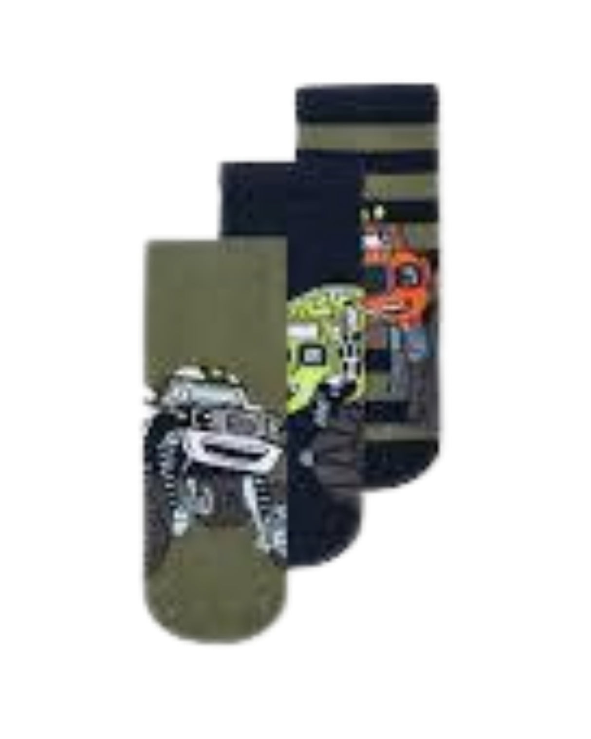 3. pack (navy/grøn) m. print name it sokker 13208008