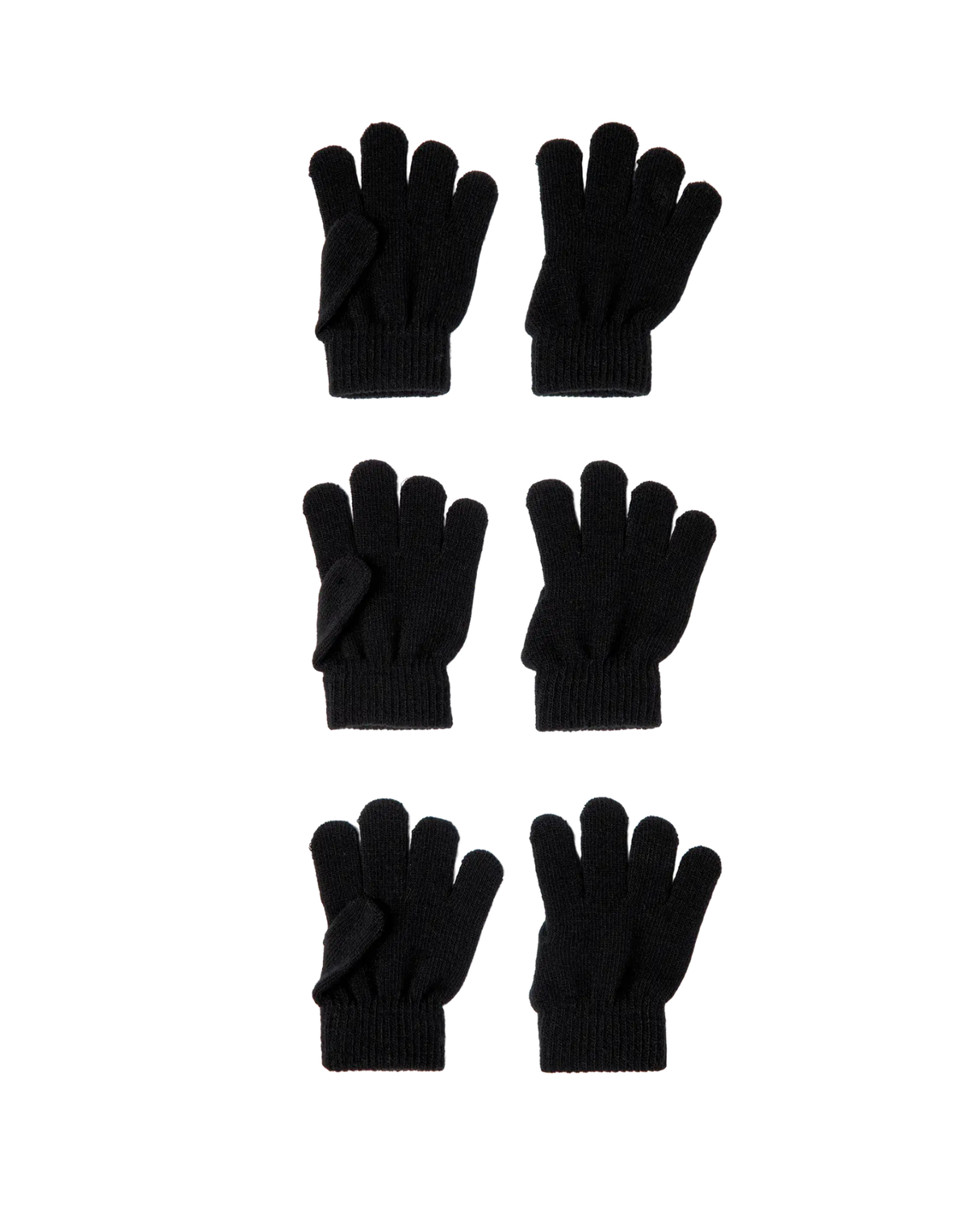 Sort - Black - name it - 3 pak handsker - 13208864