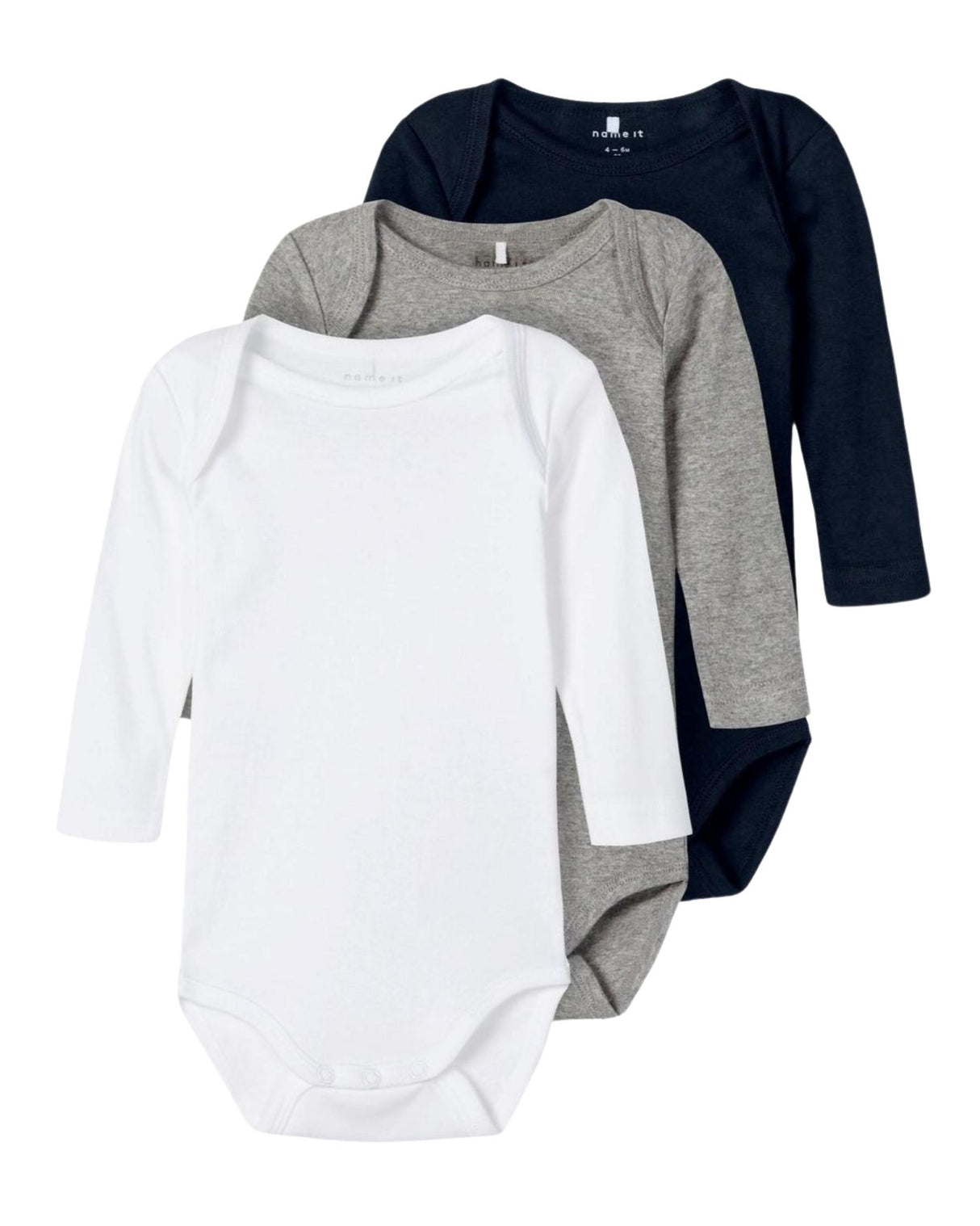 Navy/grå/hvid - Dark Sapphire - Name it - Bodystocking - langeærmer - 3 pack - 13209205