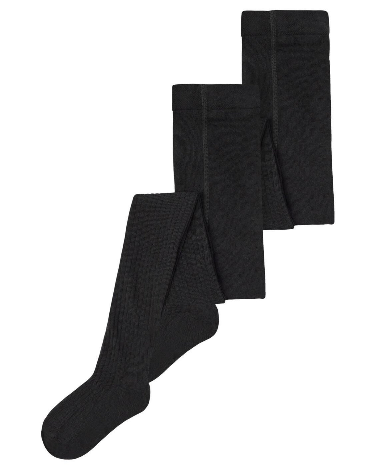 Sort - Black - Name it- 2-pak - strømpebukser rib - 13211732