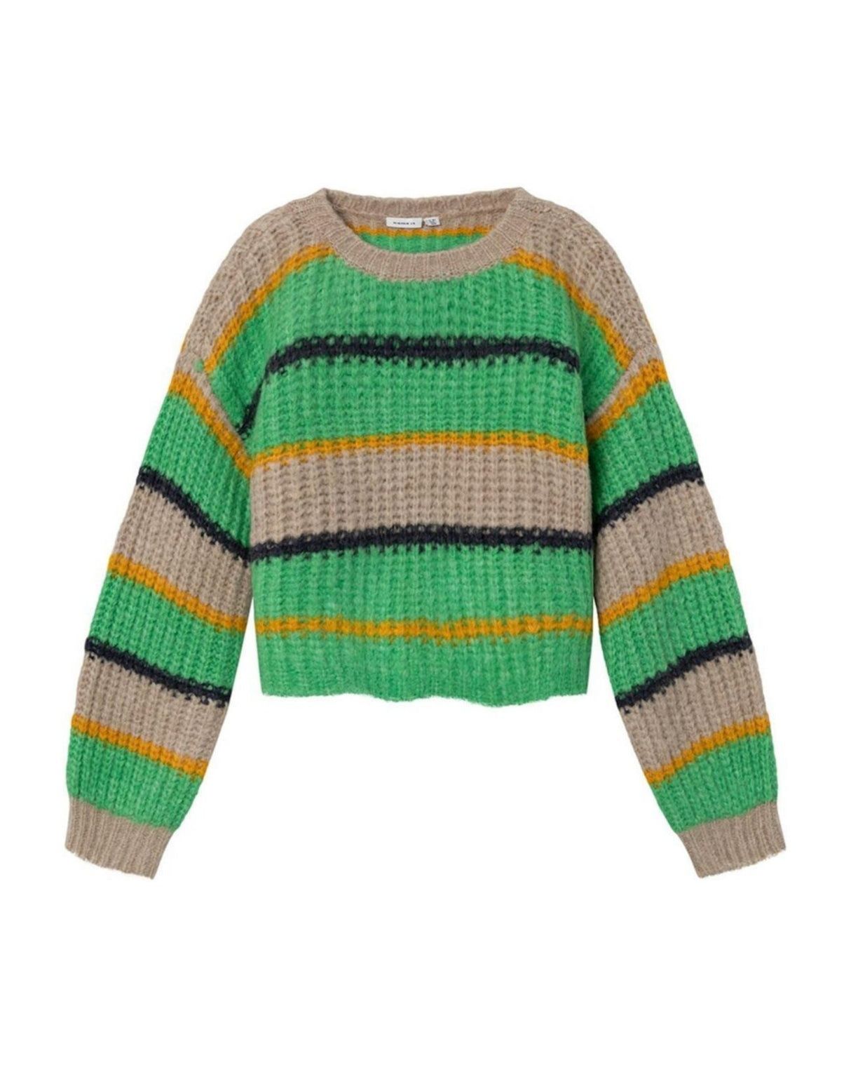 Grøn/offwhite - Irish Green - Name it - strik - stribet - 13223042