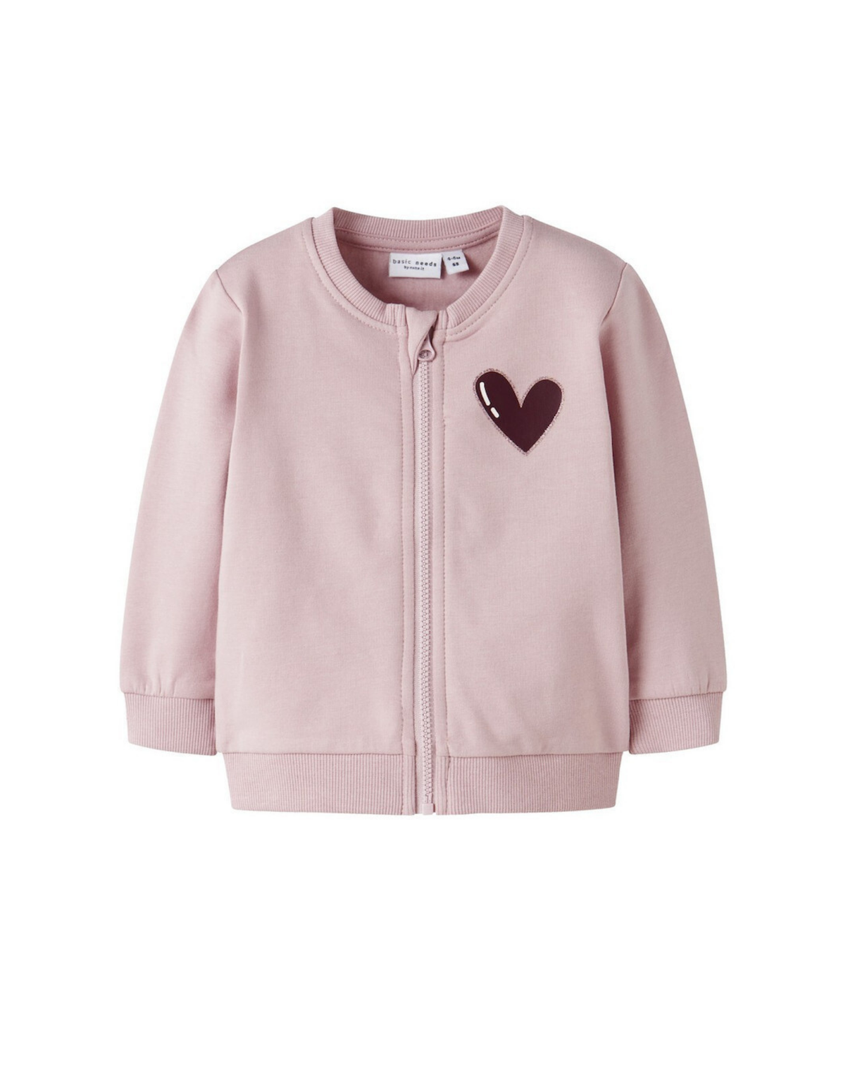 Lyserød - Burnished lilac - Name it - Sweatshirt med lynlås - Hjerte - 13226052