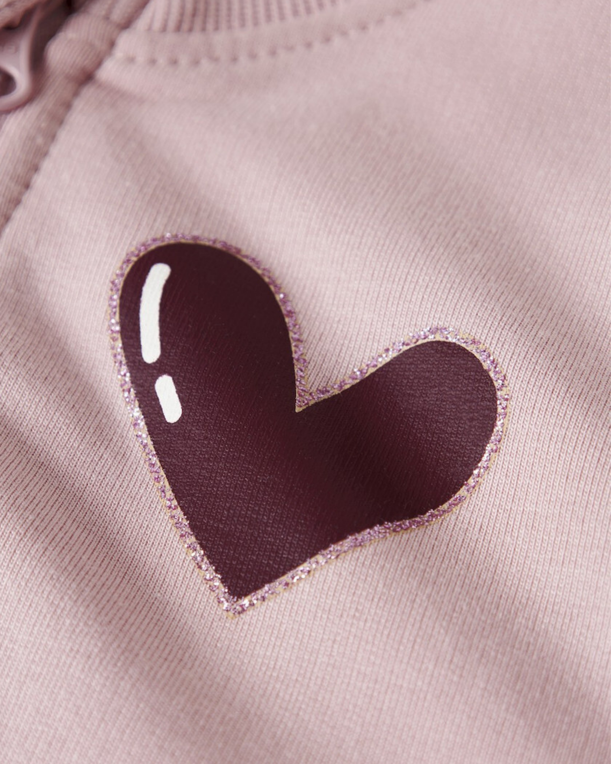 Lyserød - Burnished lilac - Name it - Sweatshirt med lynlås - Hjerte - 13226052