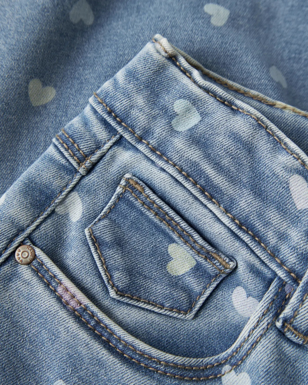 Blå - Denim Blue - Name it - Jeans - hjerter - 13227368