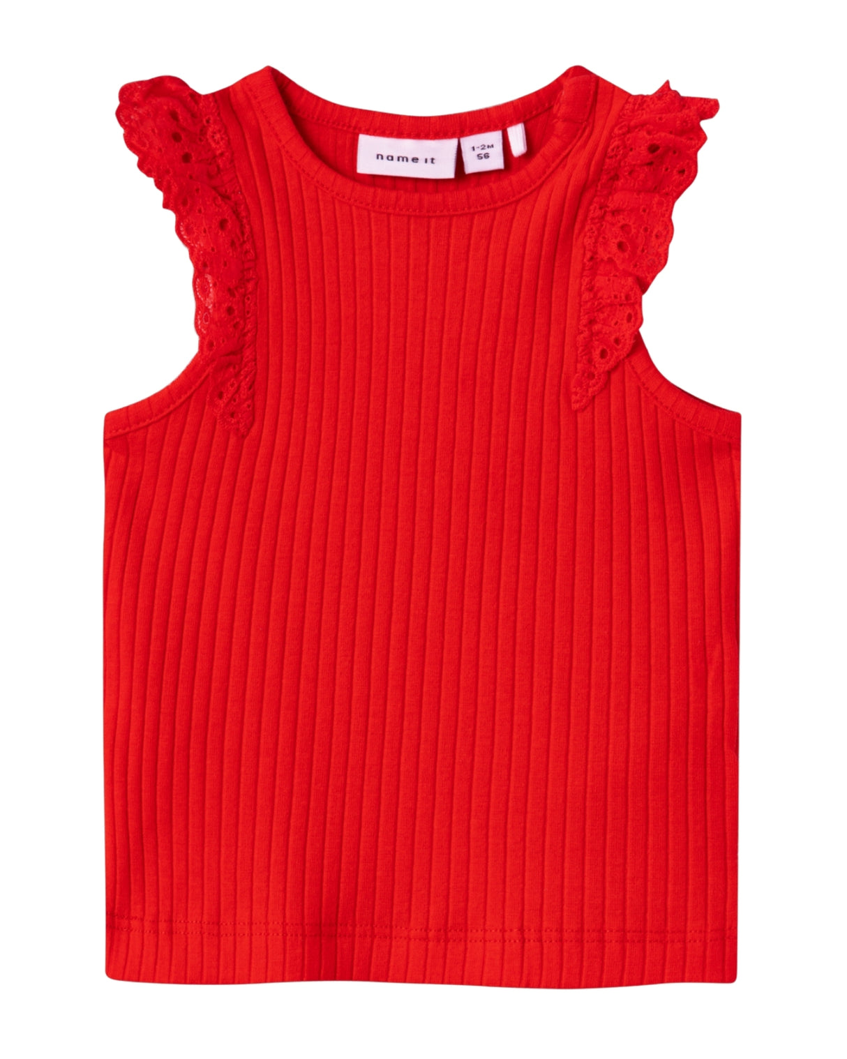 Rød - tomato - Name it - top - blonde ærmer - 13228012