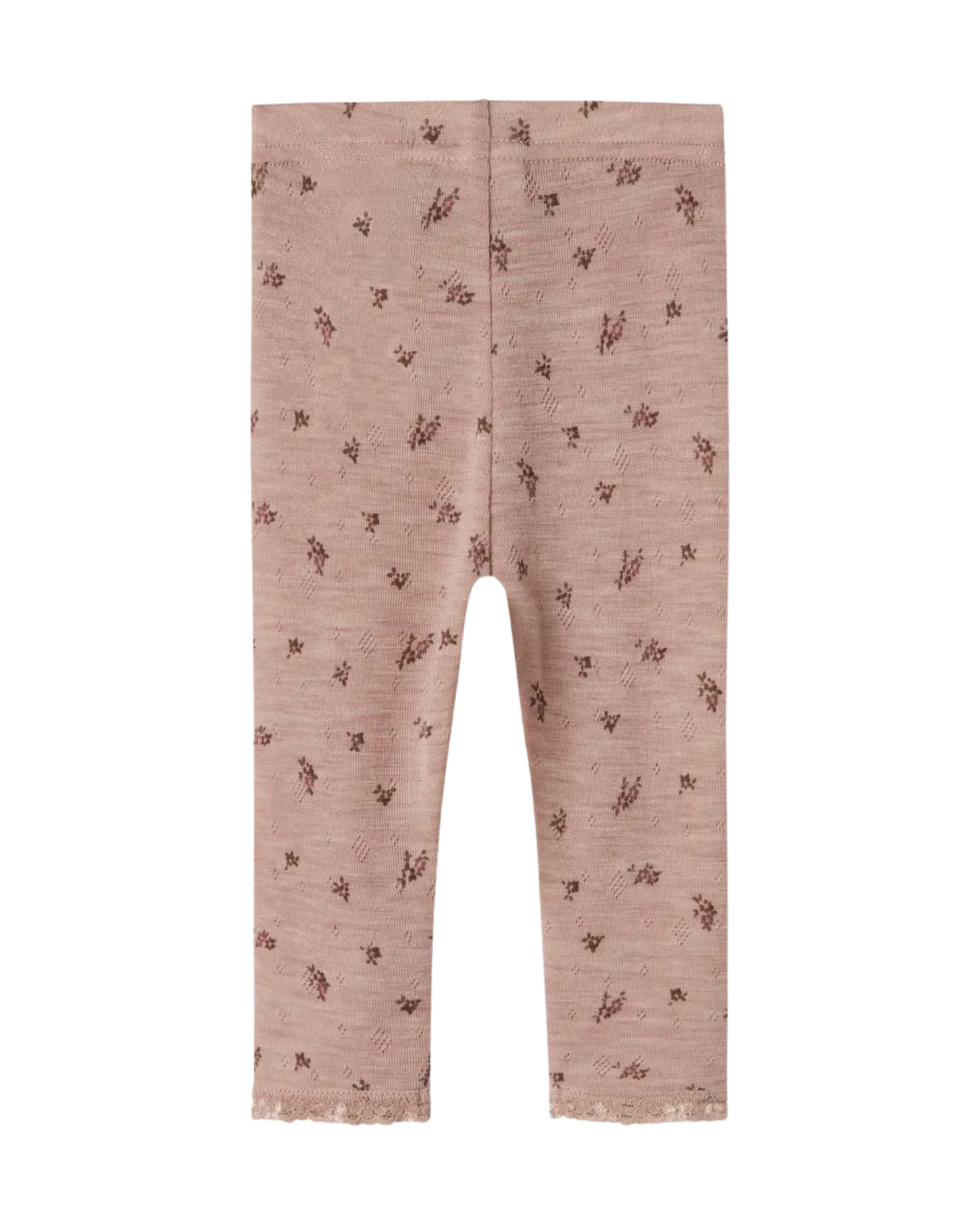 Lyserød - Shadow Gray - Name it - Uld leggings - Blomster - 13228302