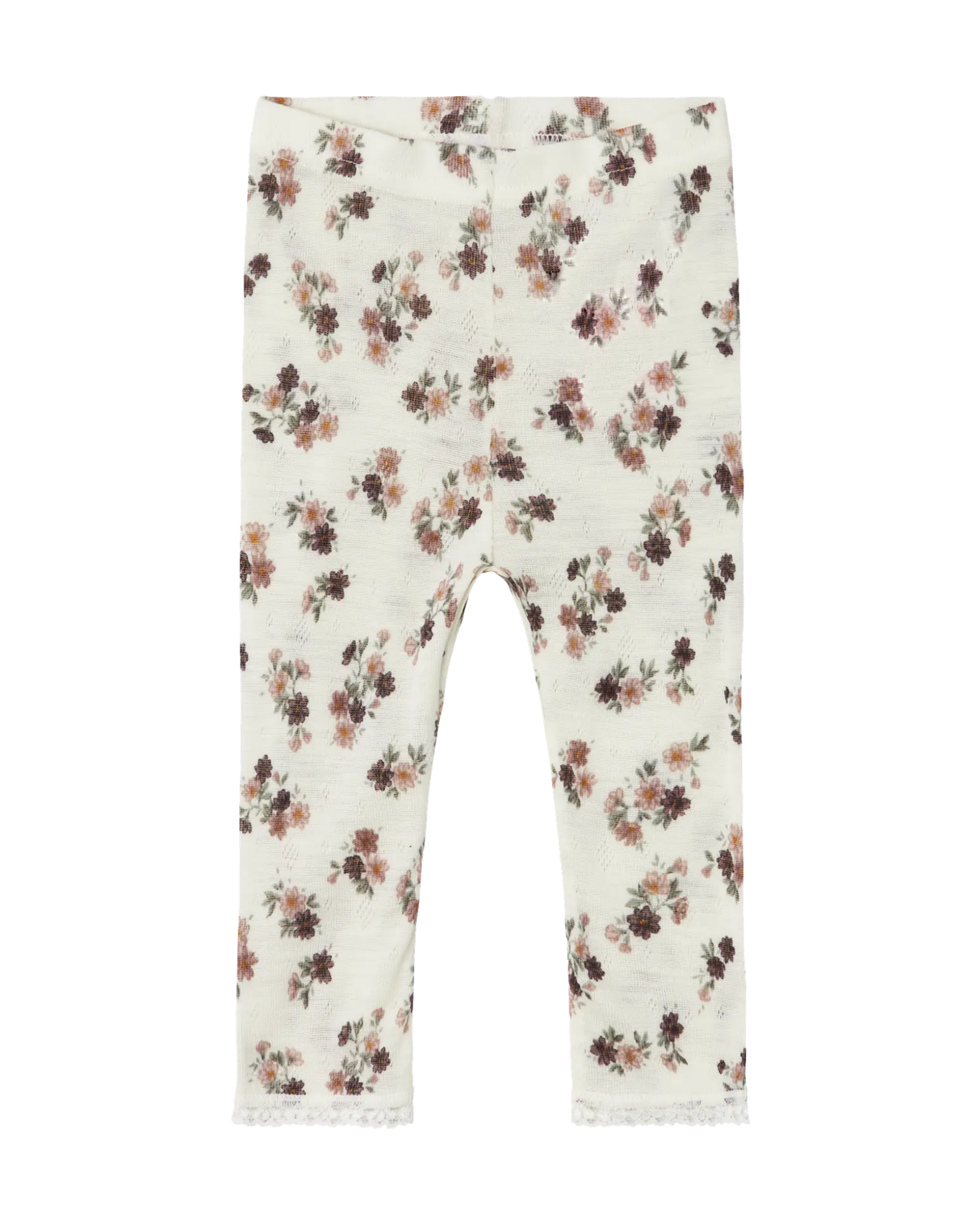 Offwhite - Snow White - Name it - Uld leggings - Blomster - 13228302