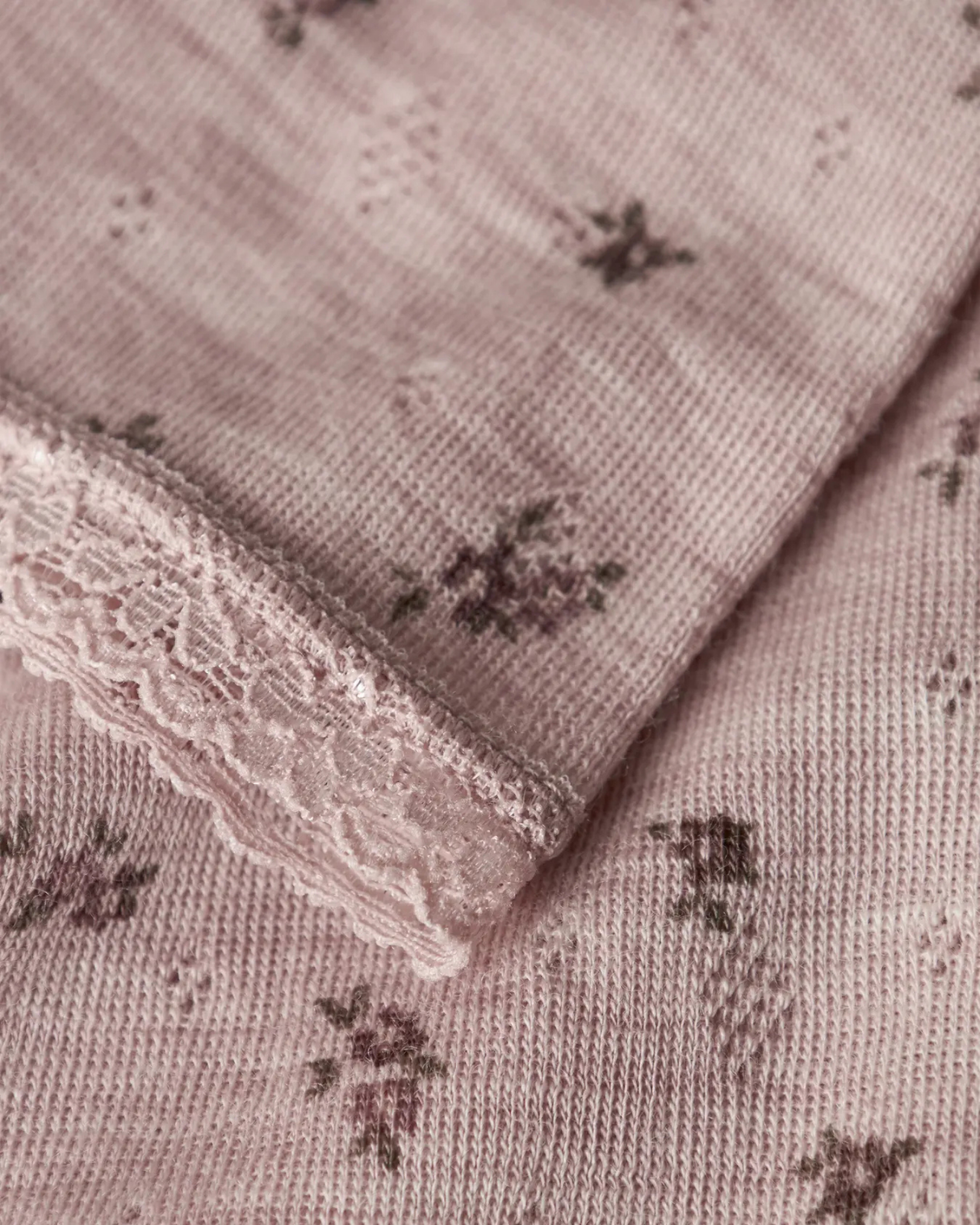 Lyserød - Shadow Gray - Name it - Uld leggings - Blomster - 13228434