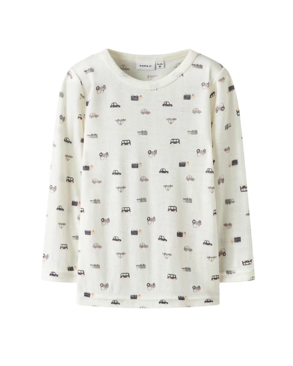 Creme Hvid - Snow white/Small Cars - name it - bluse - 13229014