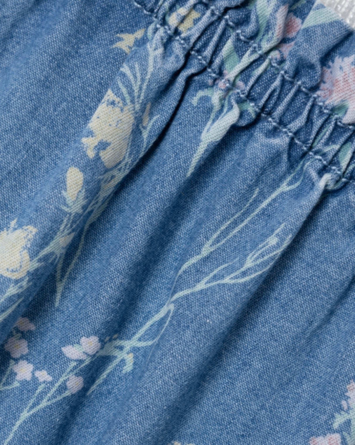 Blå - Medium Blue Denim - Name it - buksedragt - blomster - 13229402