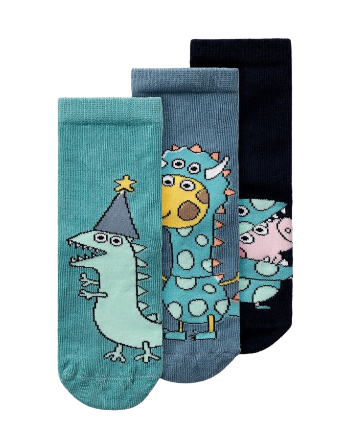 Grøn - dark sapphire - name it - sokker - 3 pak - gurli gris - 13230070