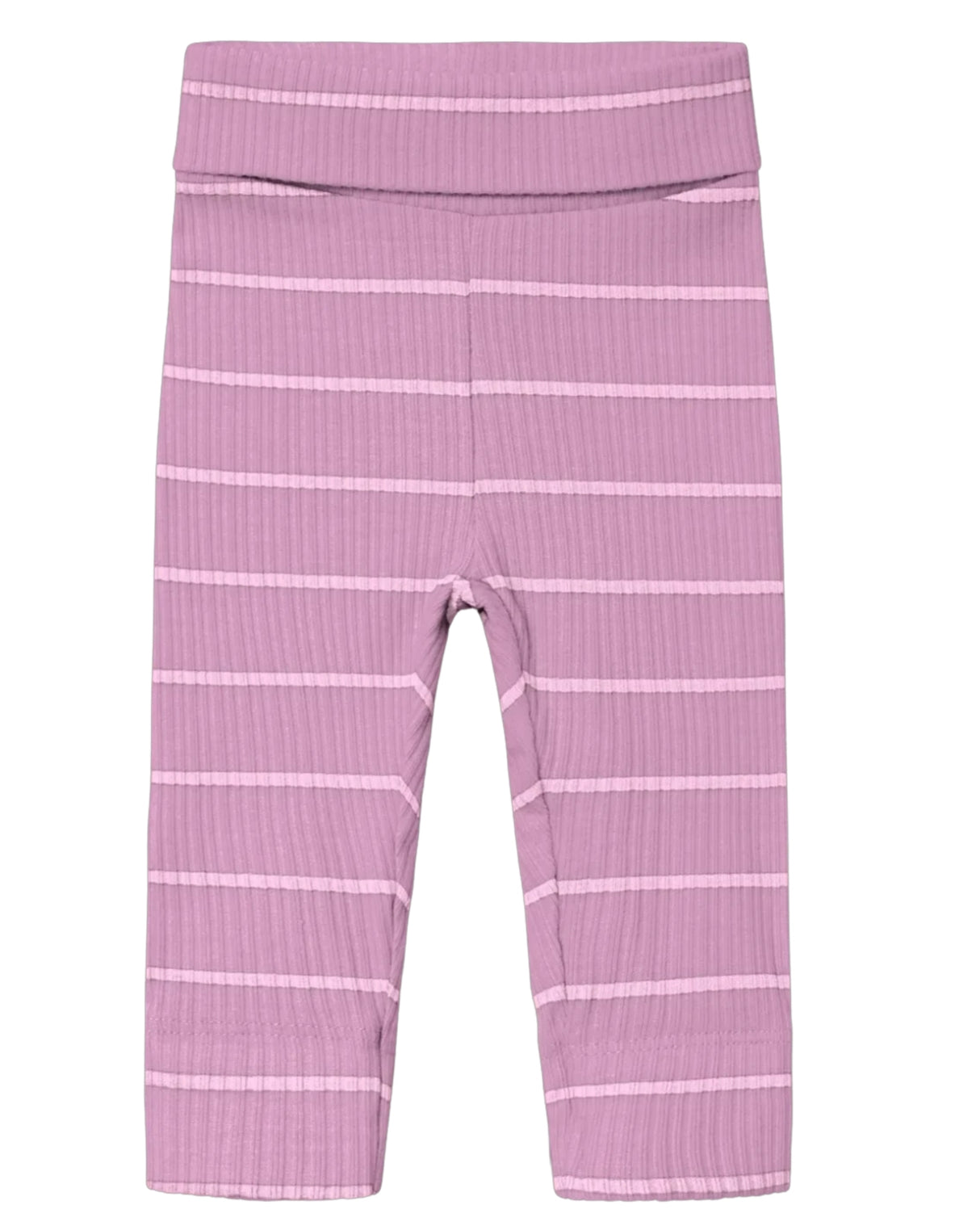 Lyserød - Pastel Lavender - Name it - stribet - leggings - rib - 13231525