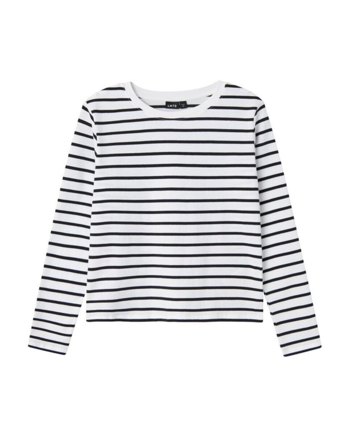 Hvid/sort - Mocha Meringue - Name it - langærmet bluse - 13231944