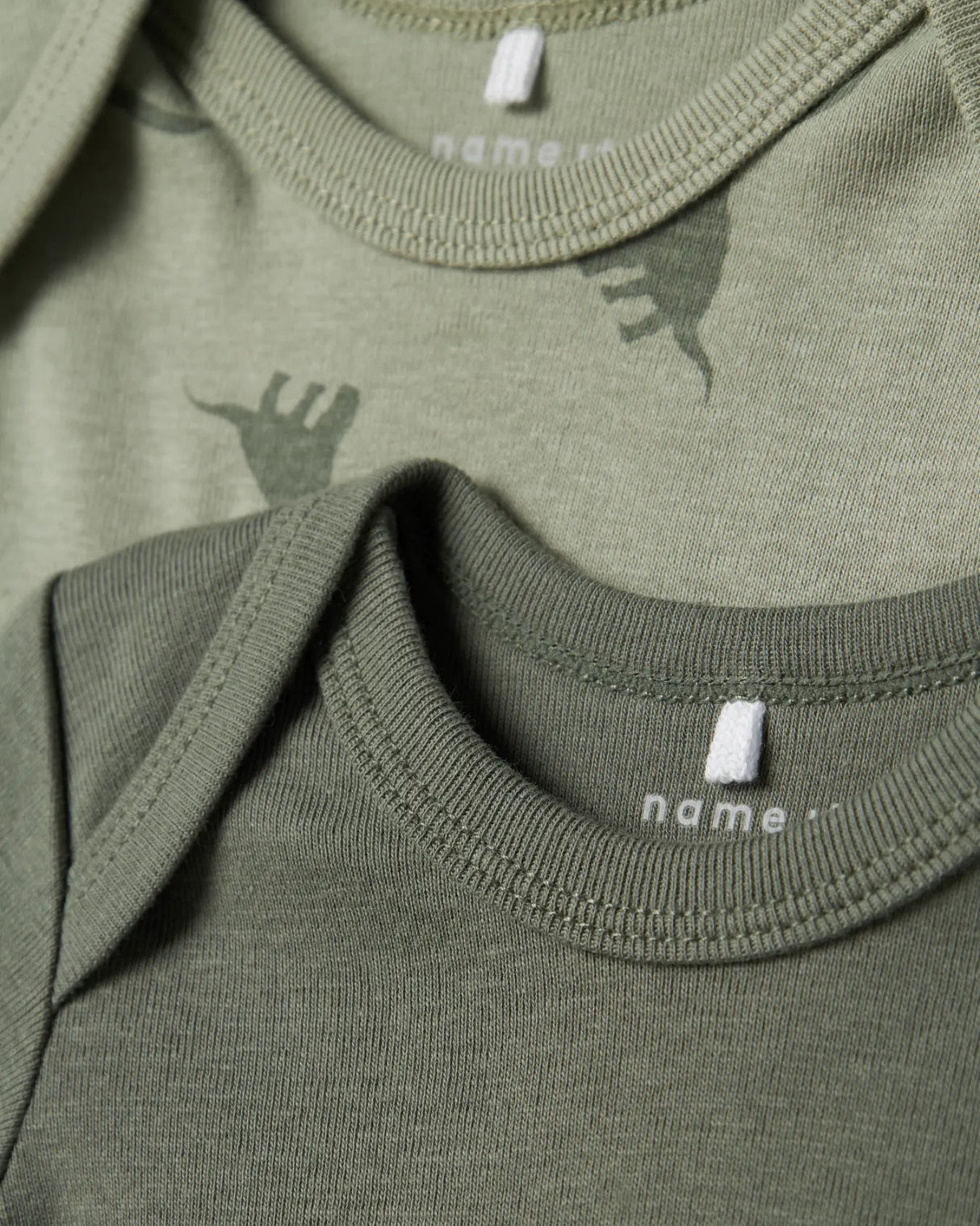 Grøn - Agave green - Name it - 3-pack - Bodystocking - dinosaur - 13232737