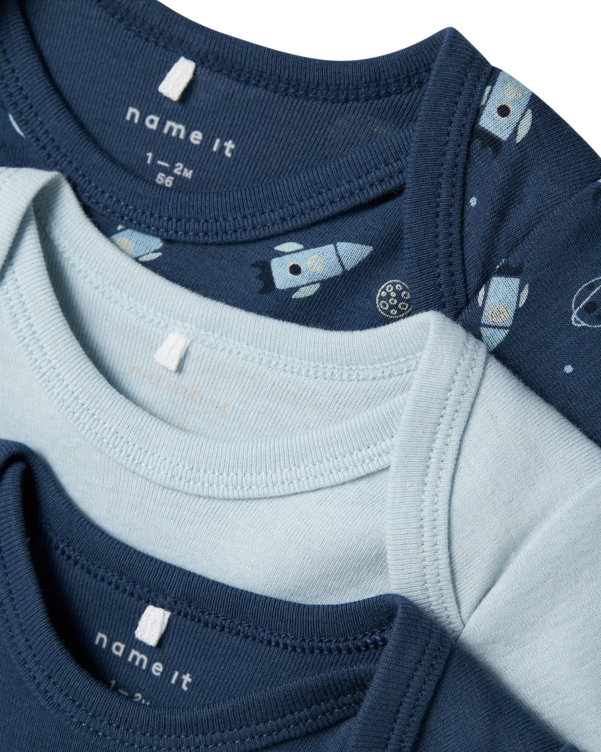 Blå - Dark Denim - Name it - 3-pack - Bodystocking - Rummet - 13232738