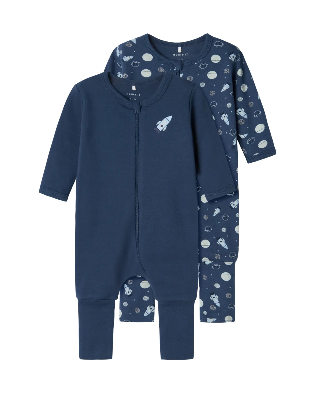 Blå - Dark Denim - Name it - Natdragter (med lynlås) - 2-pack - rummet - 13232746