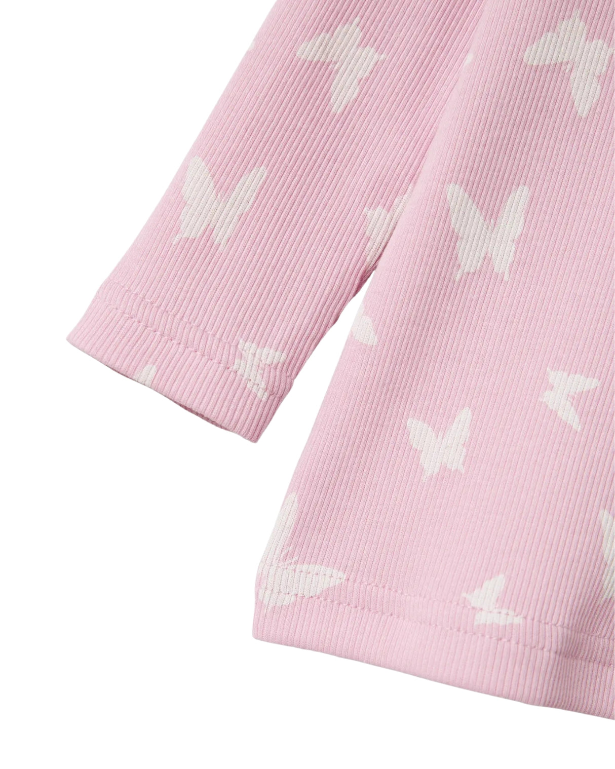 Lyserød - Pink Lavender - Name it - Nattøjssæt - Rib - Sommerfugle - 13232976