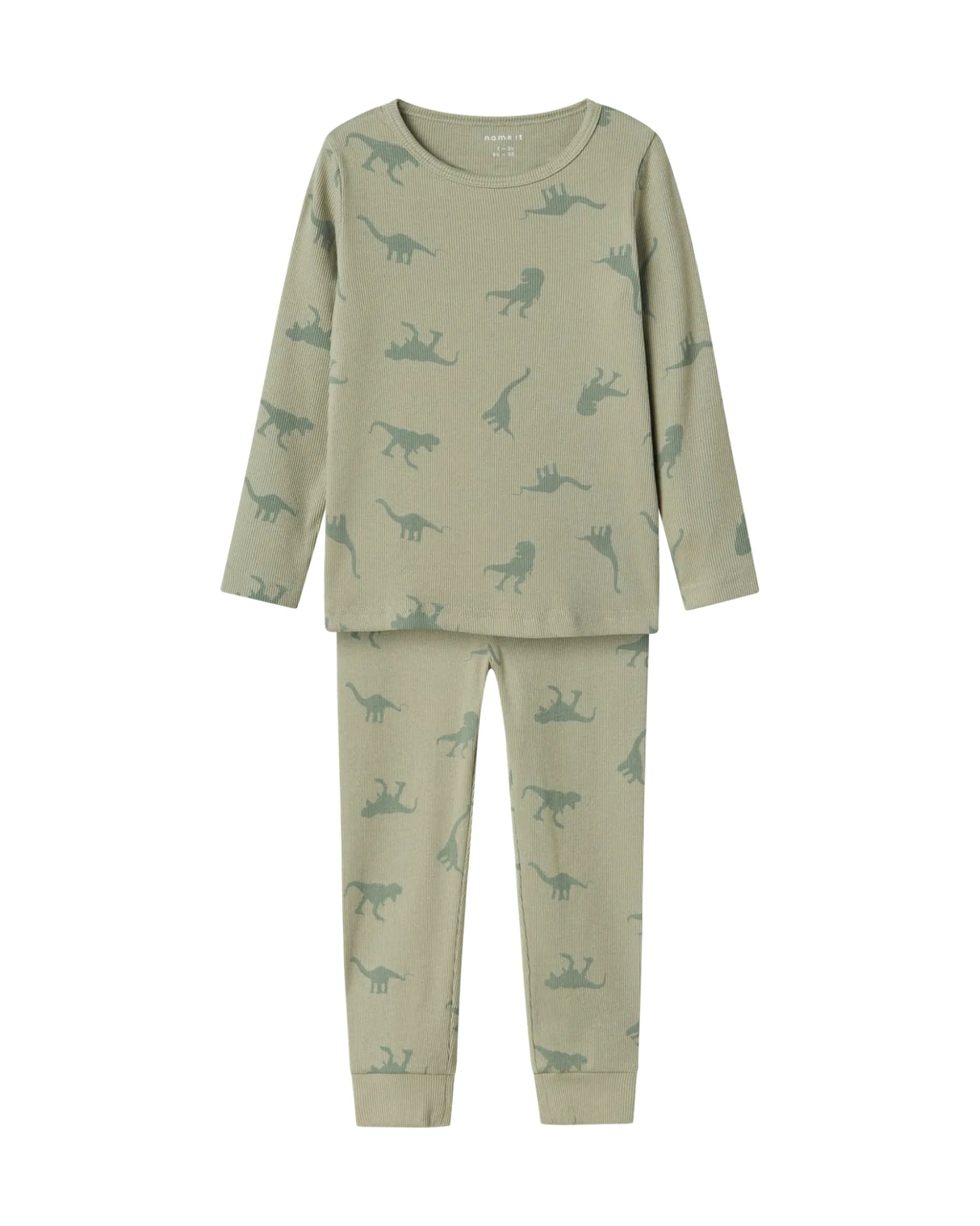Green - Agave Green - Name it - Pajama set - Rib - Dino - 13233002