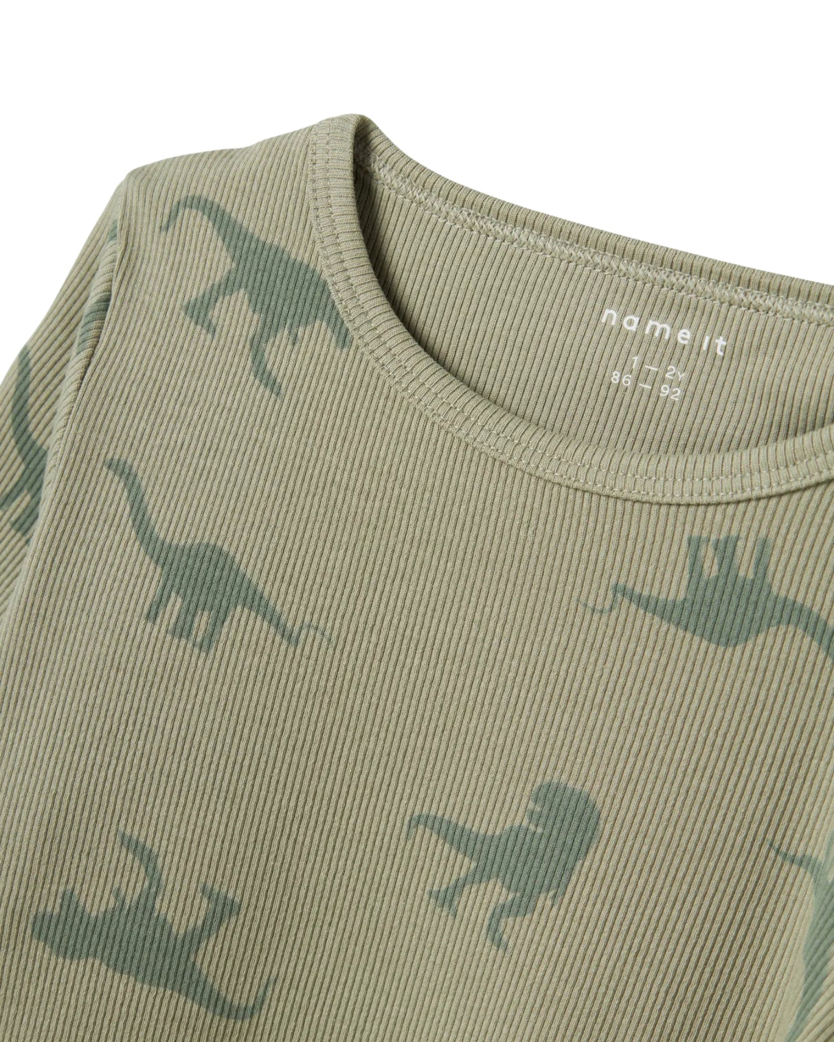 Green - Agave Green - Name it - Pajama set - Rib - Dino - 13233002