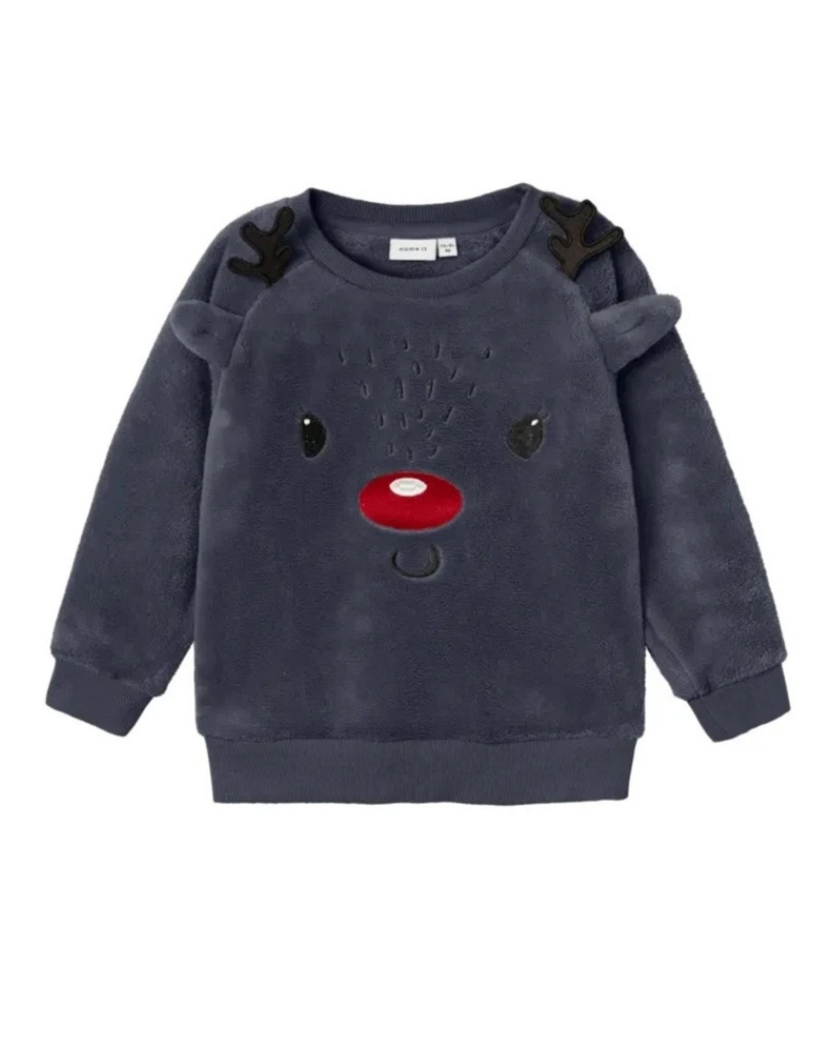 Navy - Dark Sapphire - Name it - Teddy - sweatshirt - rensdyr - 13234746