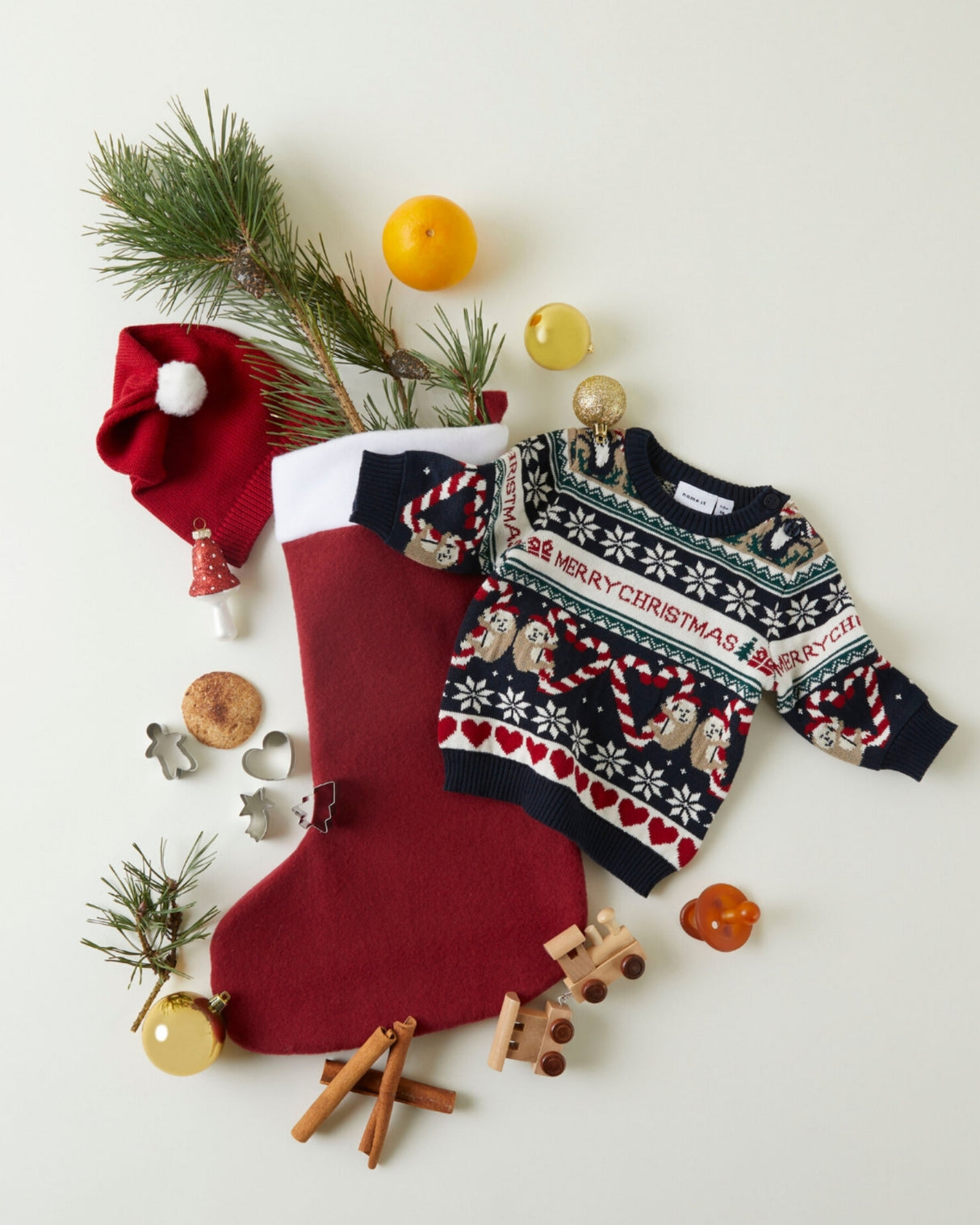 Blå - dark sapphire - Name it - julestrik trøje - 13235185