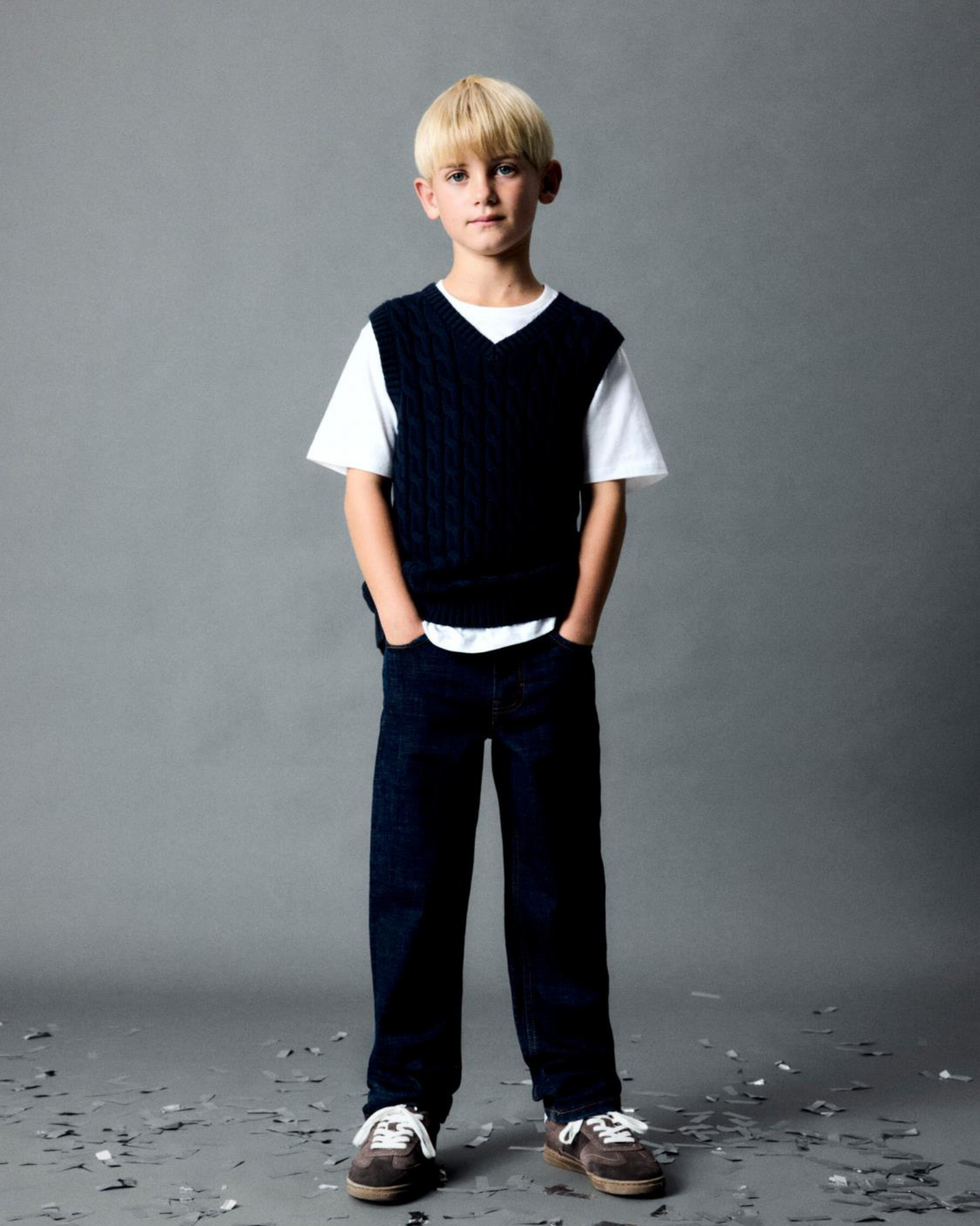 Mørkeblå - Dark saphire - name it - Strikvest - 13235419