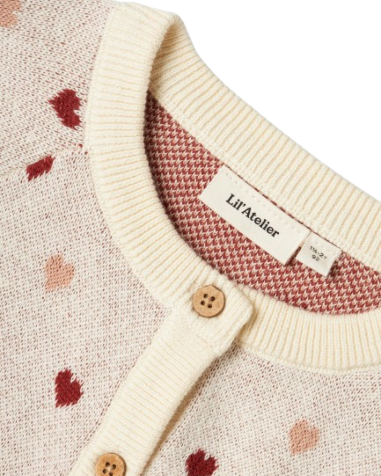 Offwhite - Turtledove - Lil' Atelier - Cardigan - Hjerter - 13236728