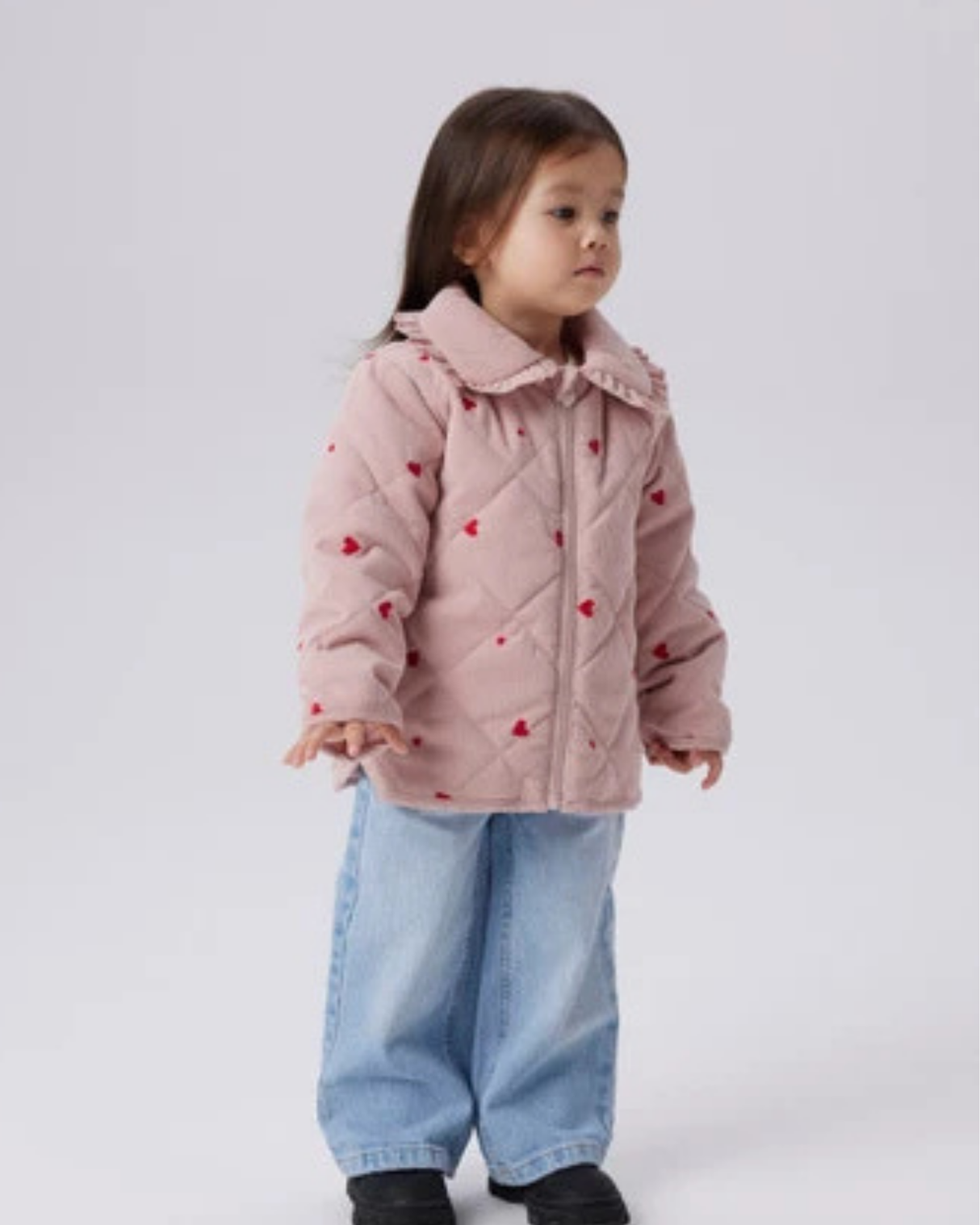 Lyserød - Pale Mauve - Name it - Jakke - Hjerter - 13237545