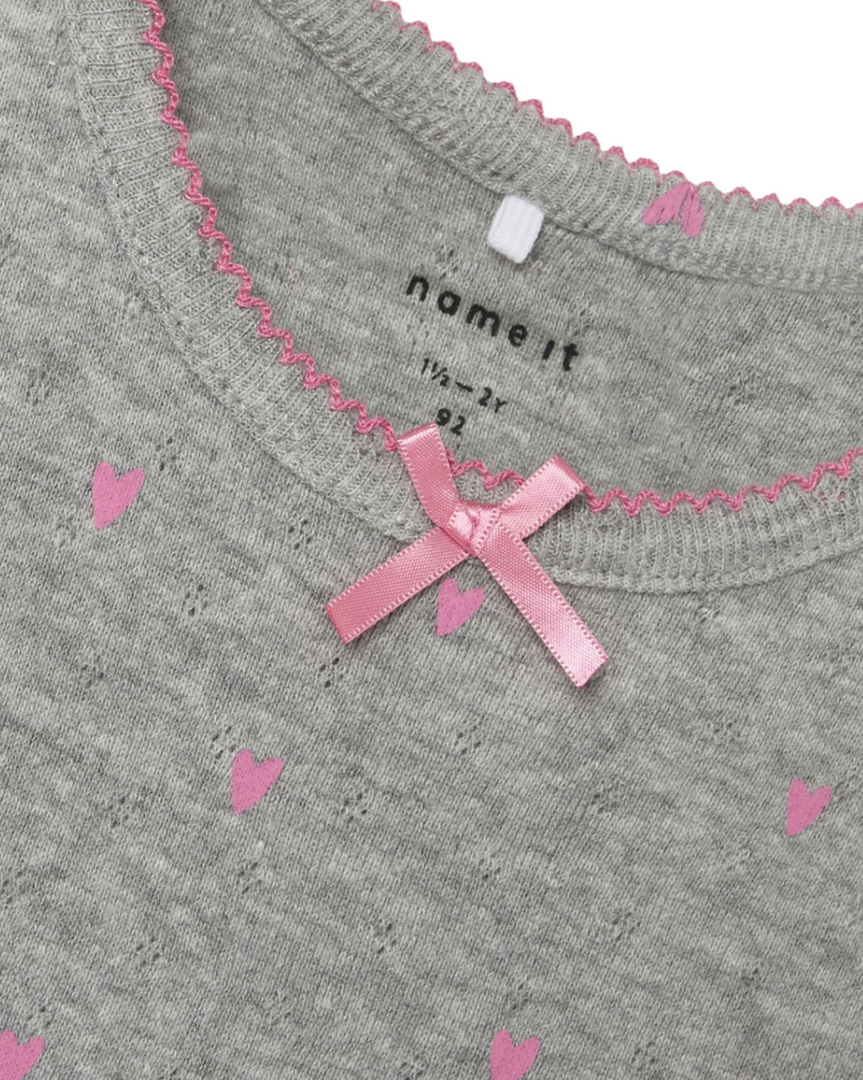 Grå - Grey melange - name it - nattøj sæt - 13238355