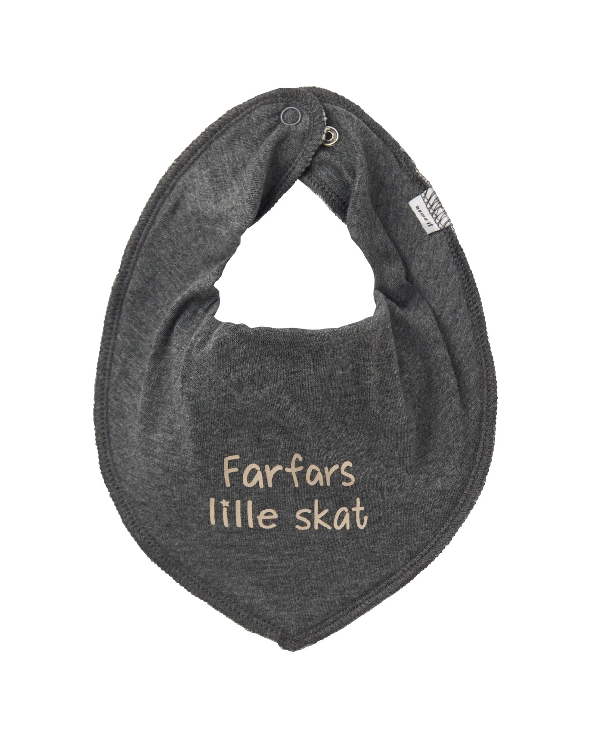 Grey - Dark Grey Melange - Name it - Bib - "Grandpa's little treasure" - 13240539