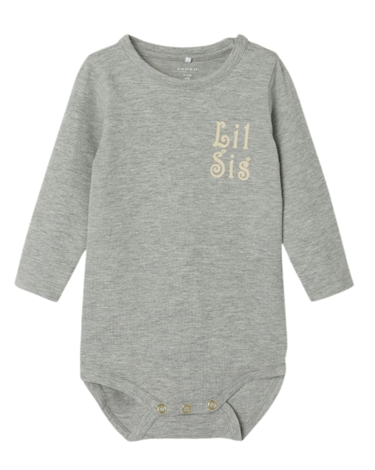 Grå - Grey Melange - Name it - Bodystocking - "Lil Sis" - 13240550
