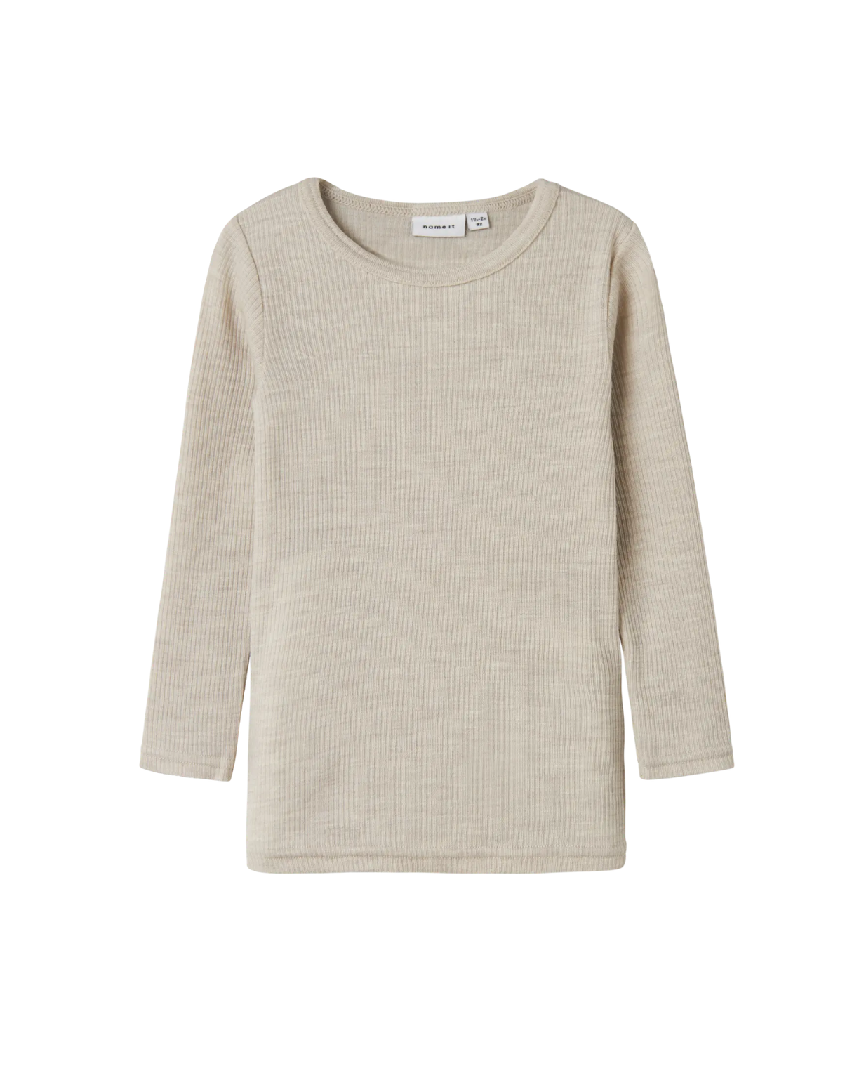 Grå - Nacreous - Name it - Uld bluse - Rib - 13242118