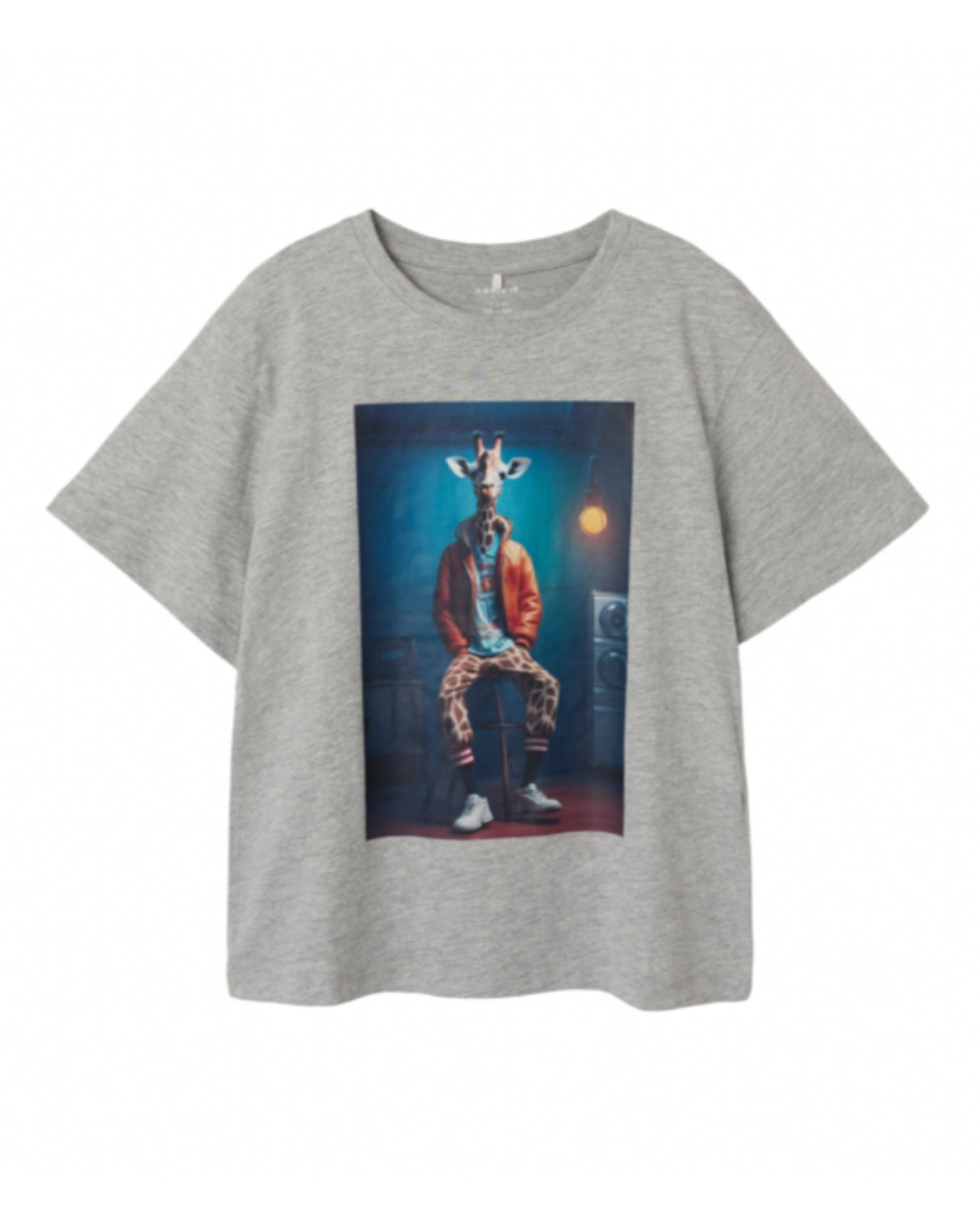 Gray - Gray Melange - Name it - t-shirt with giraffe - 13242161