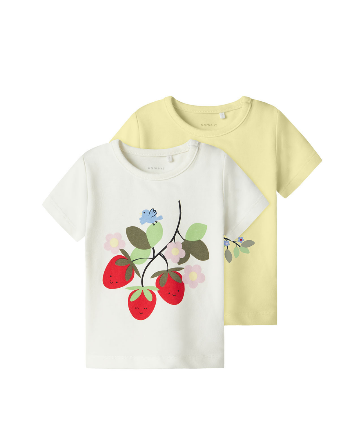 2-pak - Gul/Hvid - Cloud Dancer/Pastel Yellow - Name it - T-shirt - 13244675