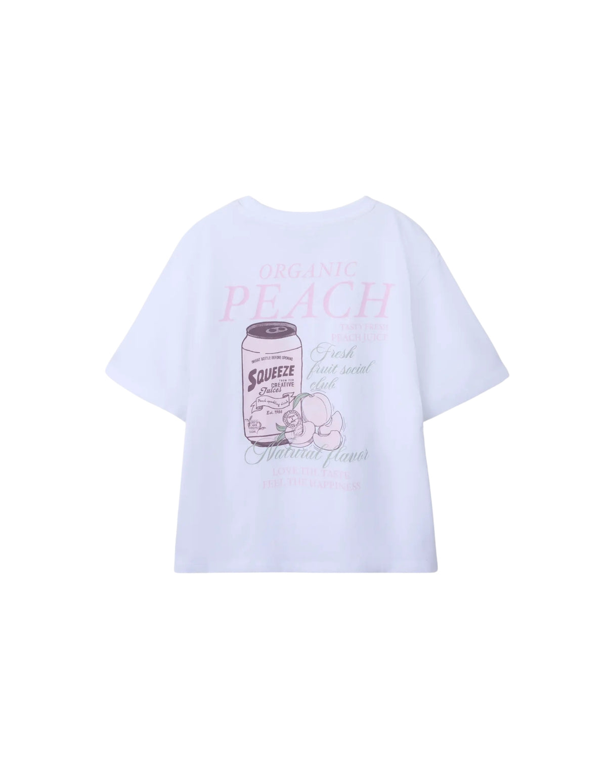 Hvid - Bright White/Peach - Name it - T-shirt - Print - 13246816