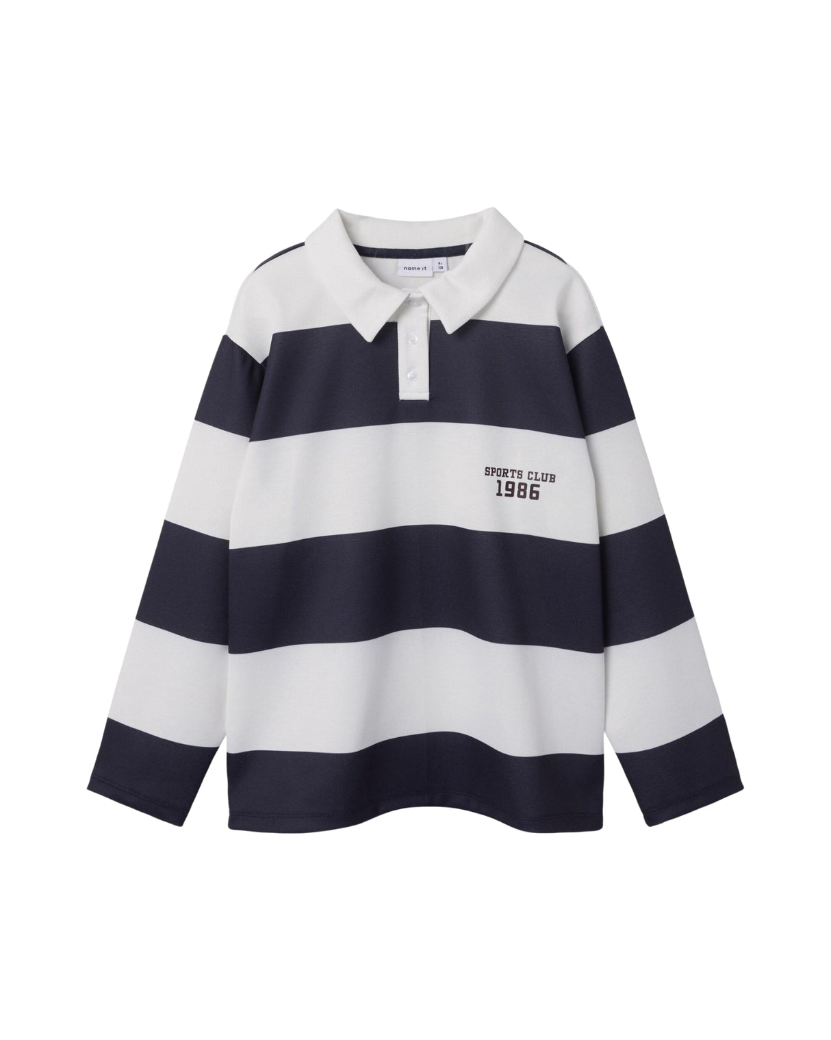 Hvid/Mørkeblå - Bright White - Night Sky - Name it - Polo - Skjorte - Striber - 13248355