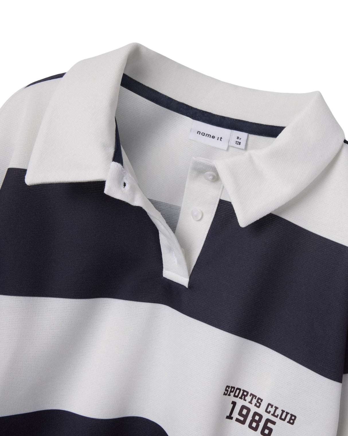 Hvid/Mørkeblå - Bright White - Night Sky - Name it - Polo - Skjorte - Striber - 13248355