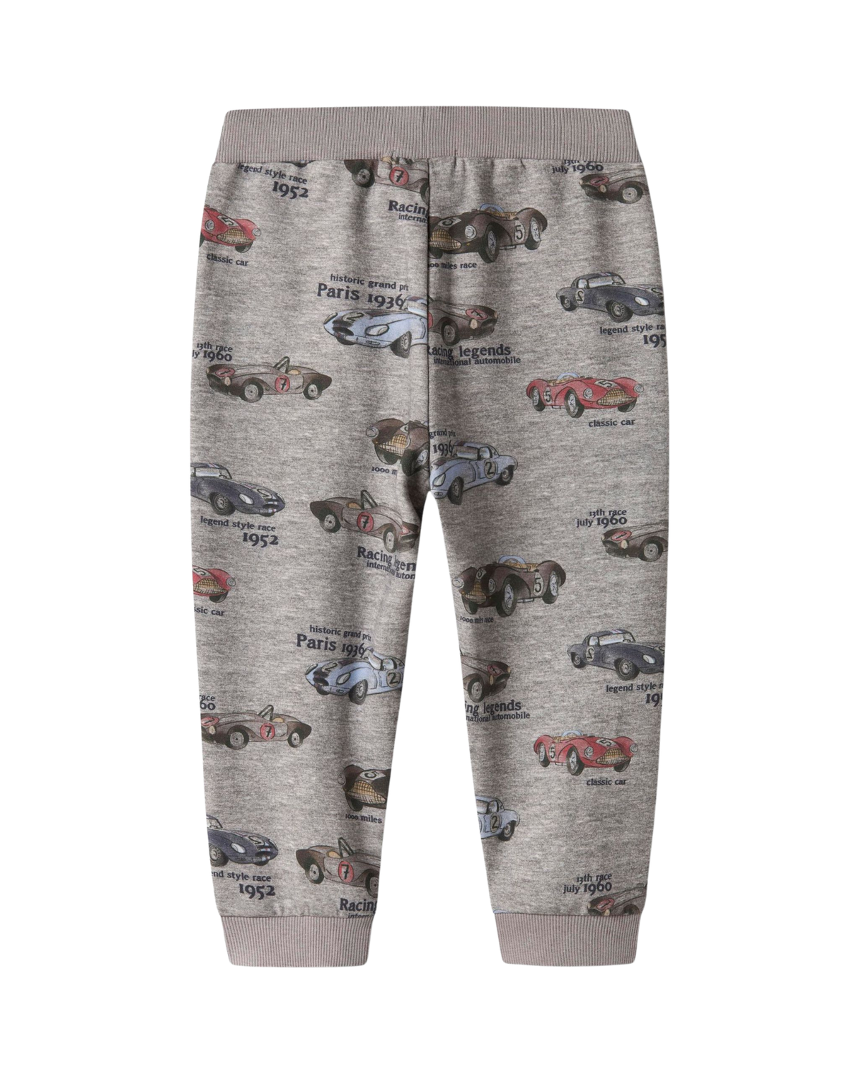 Grå - Grey Melange - Name it - Joggingbukser - Racerbiler - 13249275