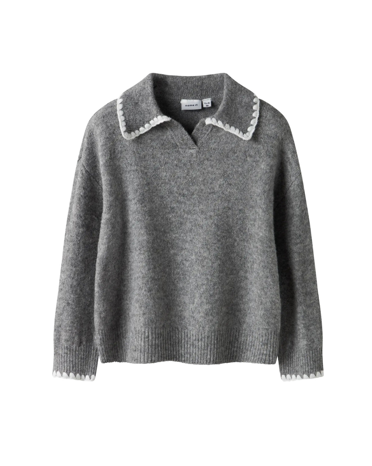 Grå - Grey melange - Name it - Strik Polo - 13249306