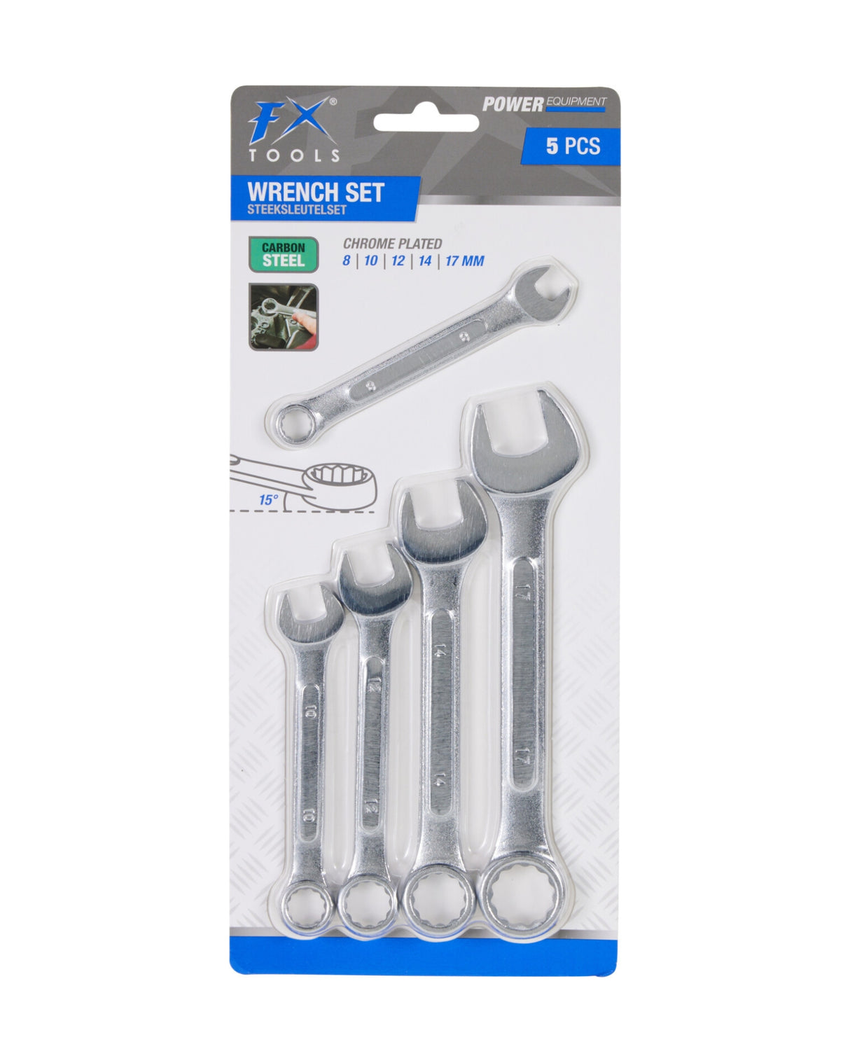 Nøglesæt – 5 dele – Gaffel / Ringnøgle