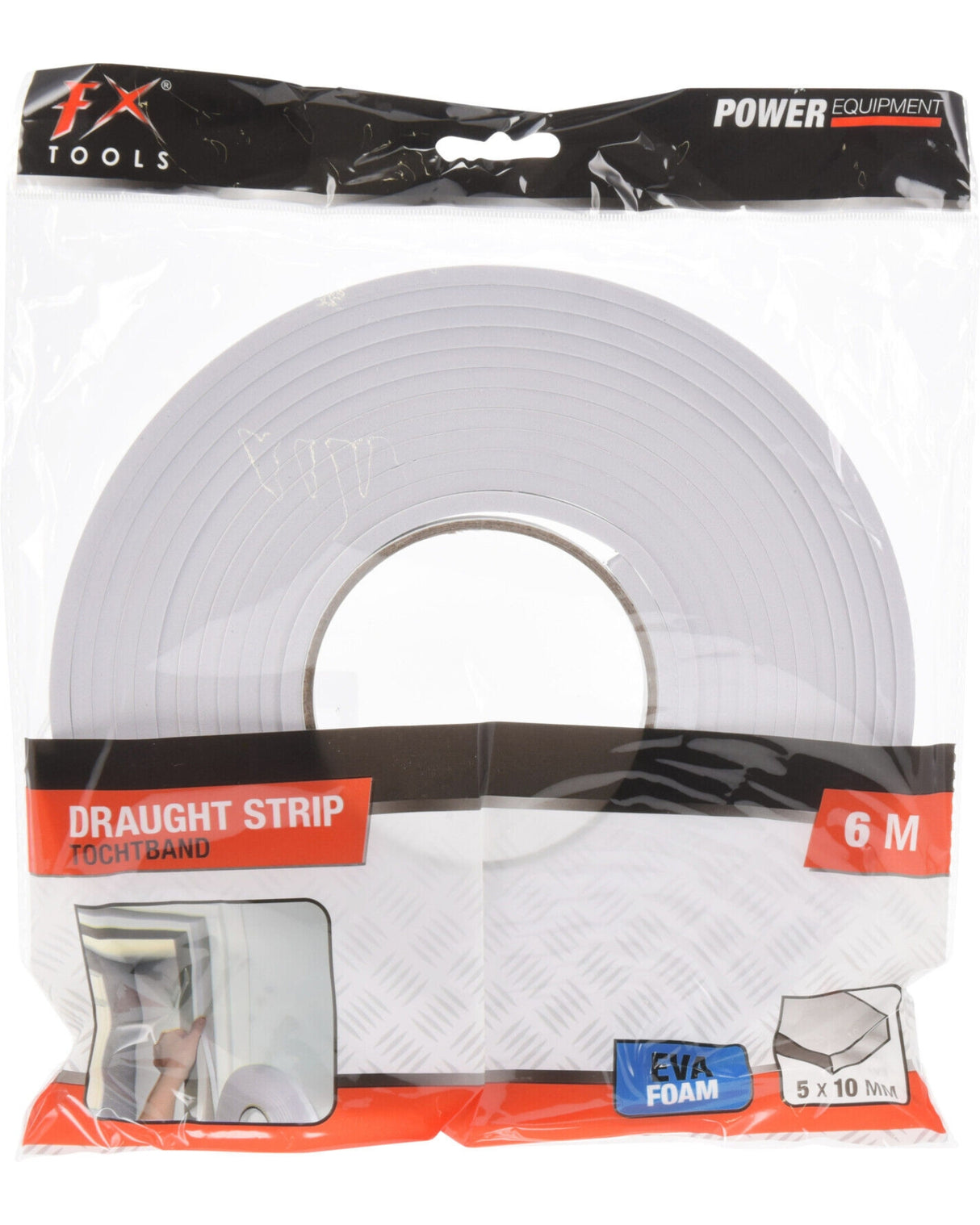 Tætningsliste i skum 10mm x 6meter